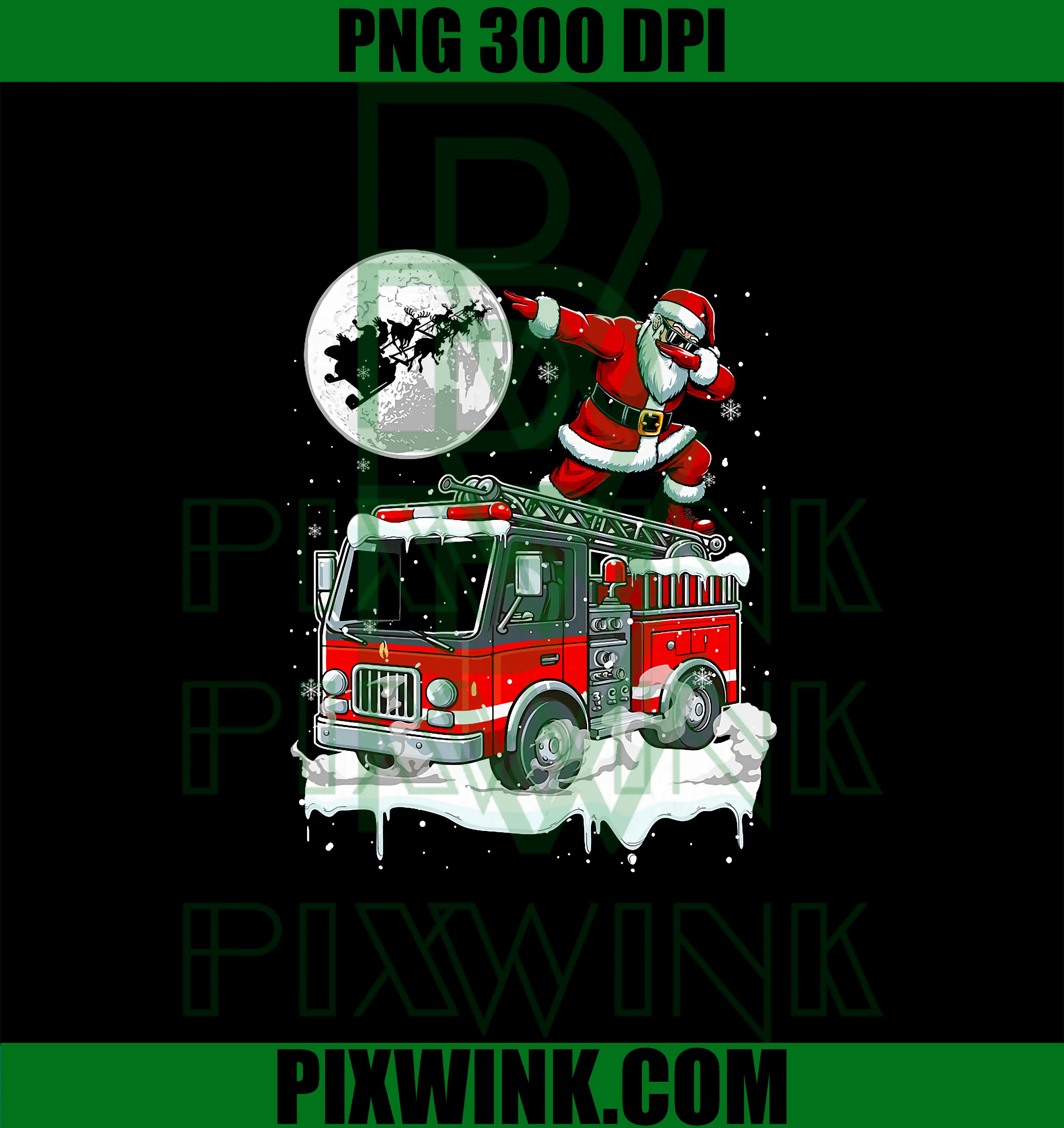 Santa Dabbing On Fire Truck PNG, Christmas Driver Lover PNG