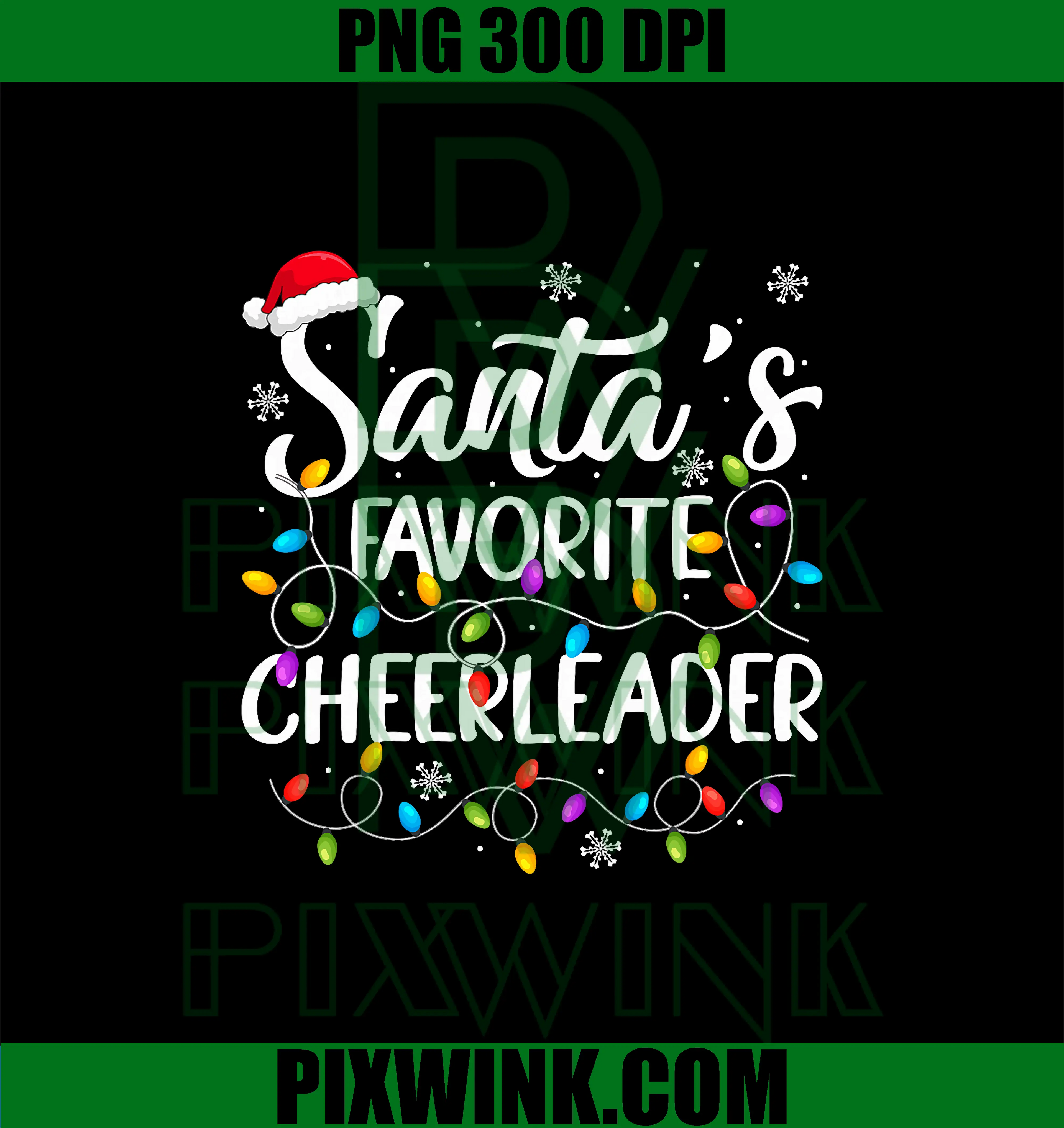 Santa Favorite Cheerleader Christmas PNG, Funny Cheerleading Xmas PNG