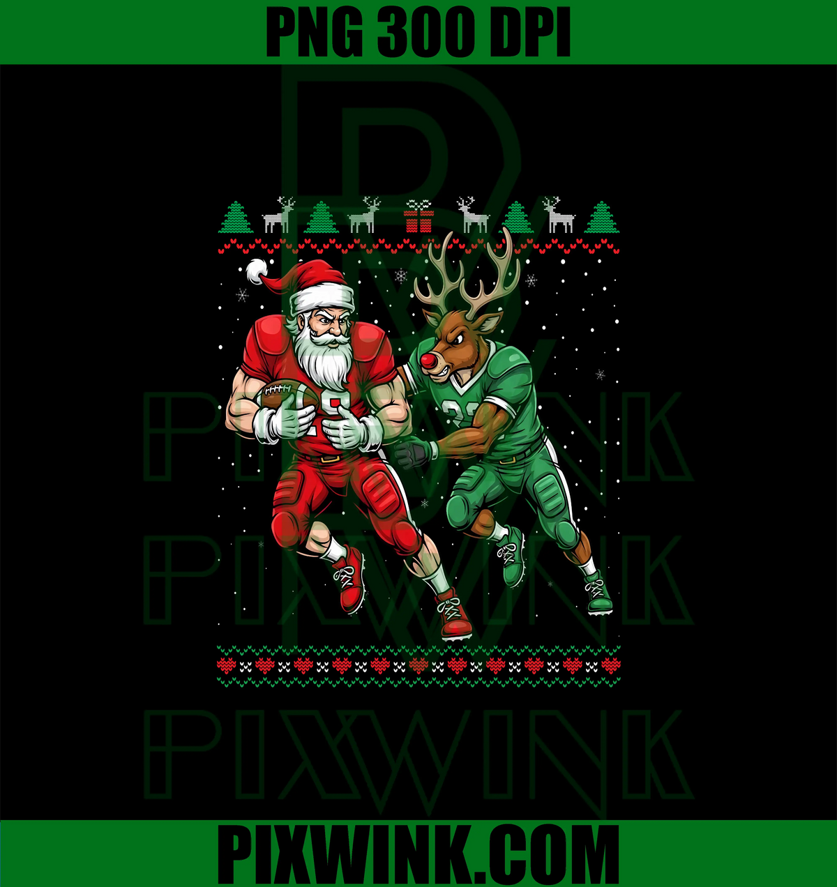 Santa Football Christmas PNG, Funny Ugly  PNG