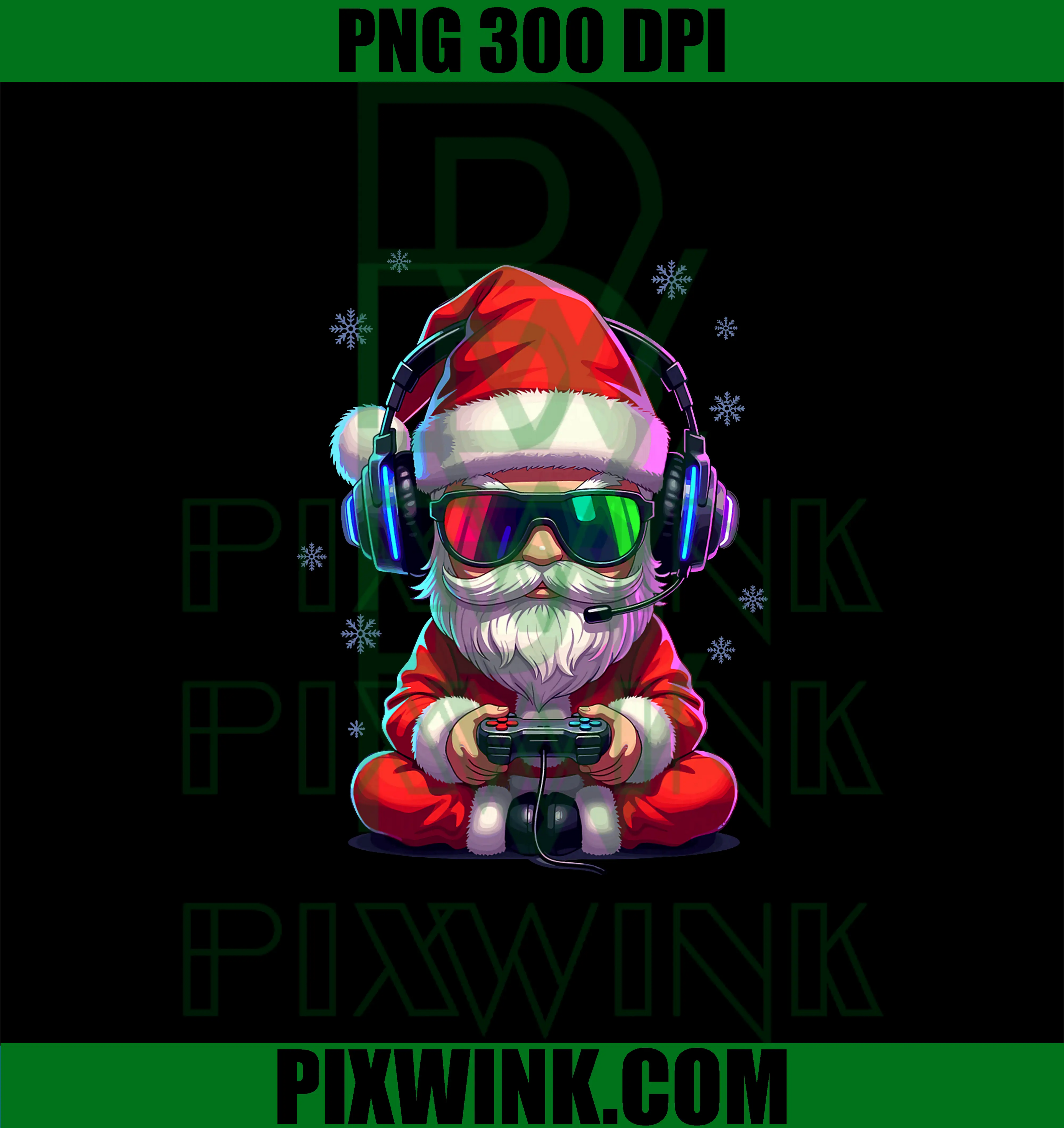 Santa Gaming Christmas PNG, Video Game Holiday PNG