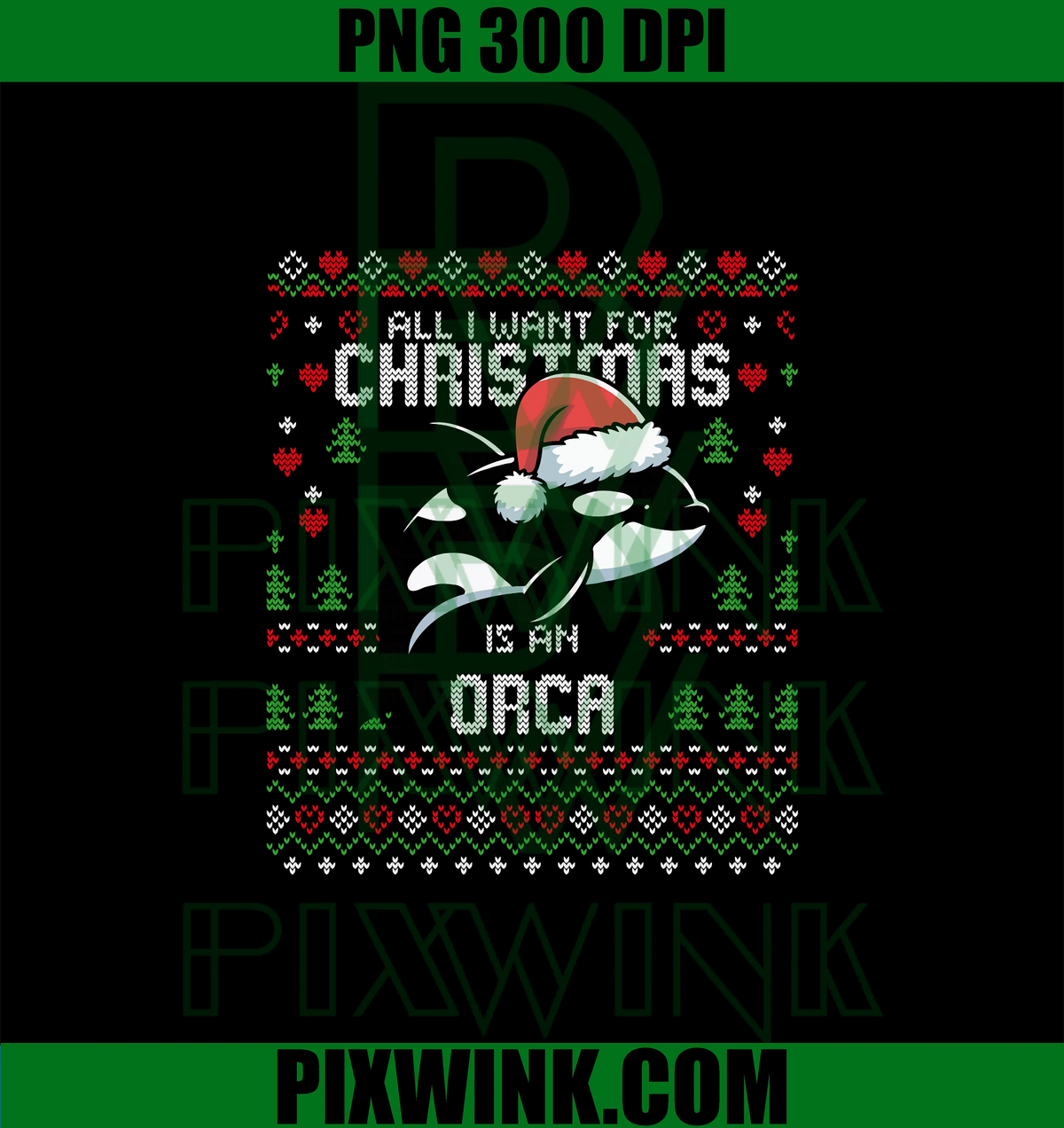 Santa Orca PNG, Whale Christmas Ugly PNG, Xmas Orcas PNG – pixwink.com