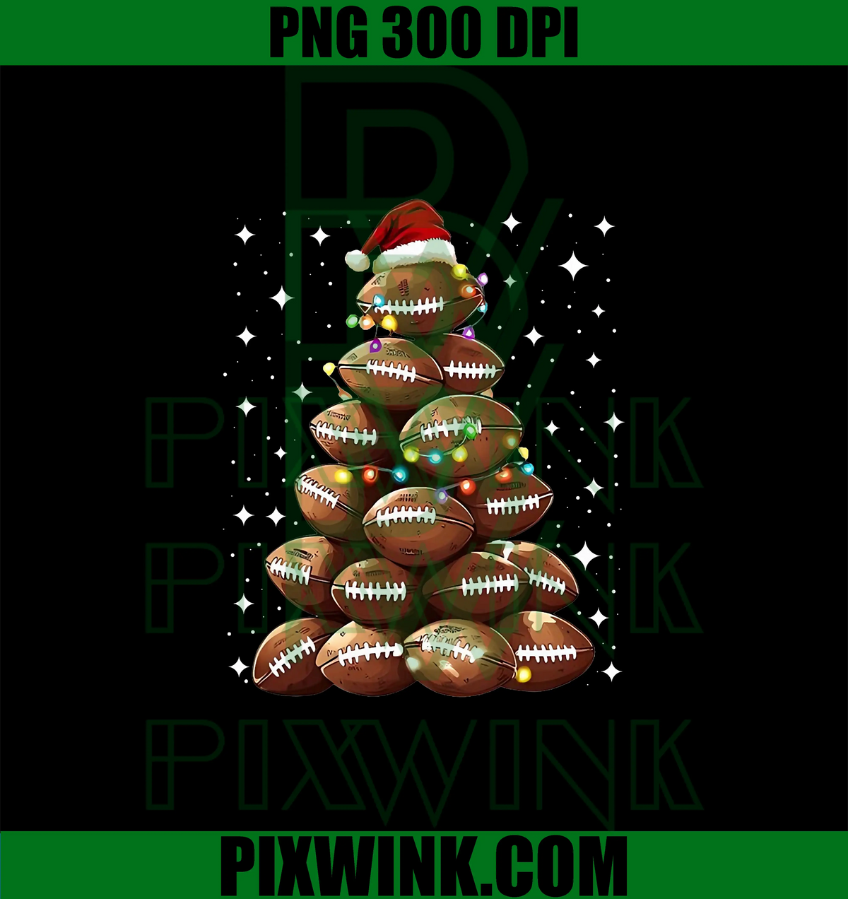 Santa Sports Christmas Tree Lights PNG, Football Player PNG