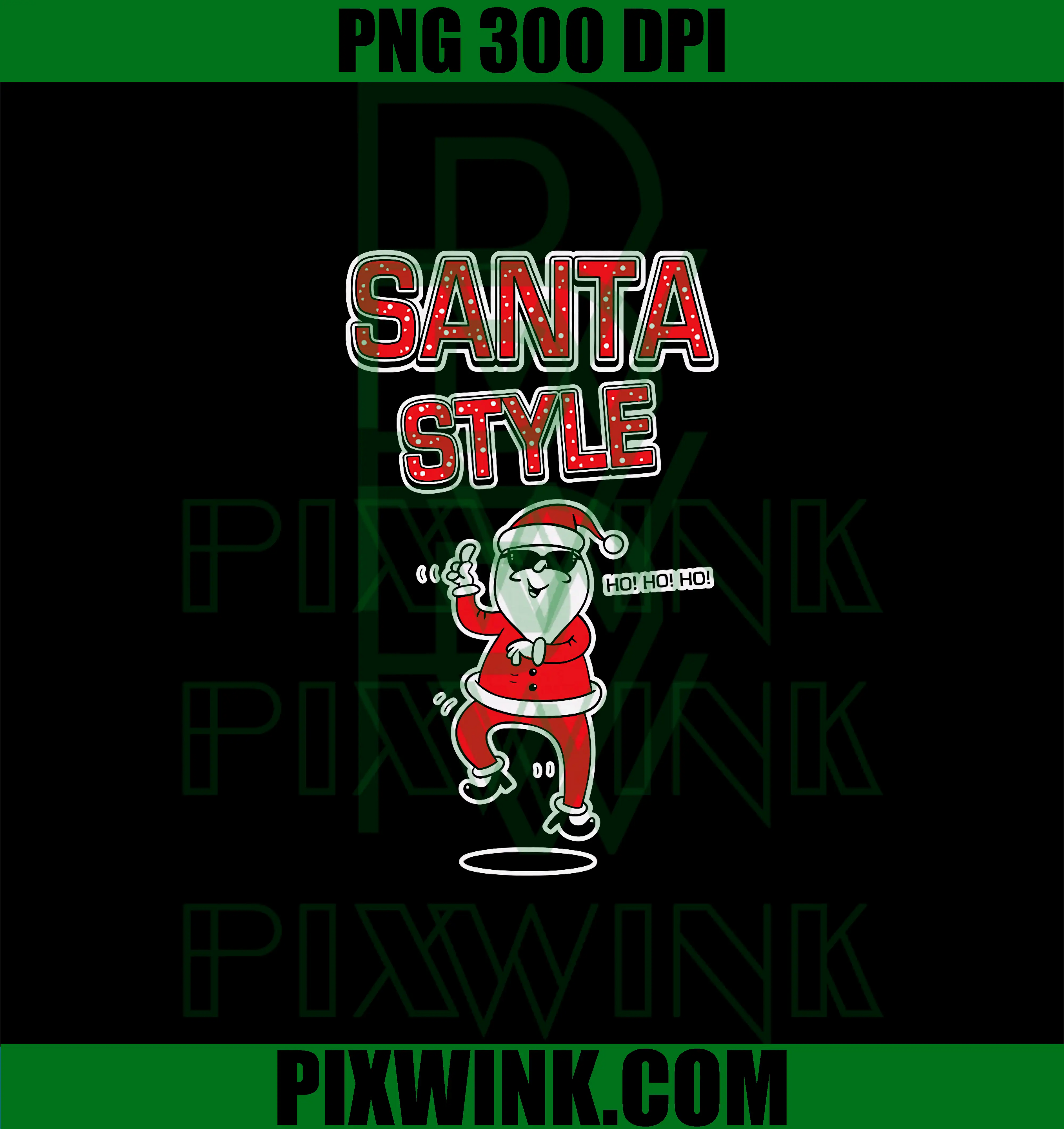 Santa Style HO HO HO PNG, Christmas Design PNG