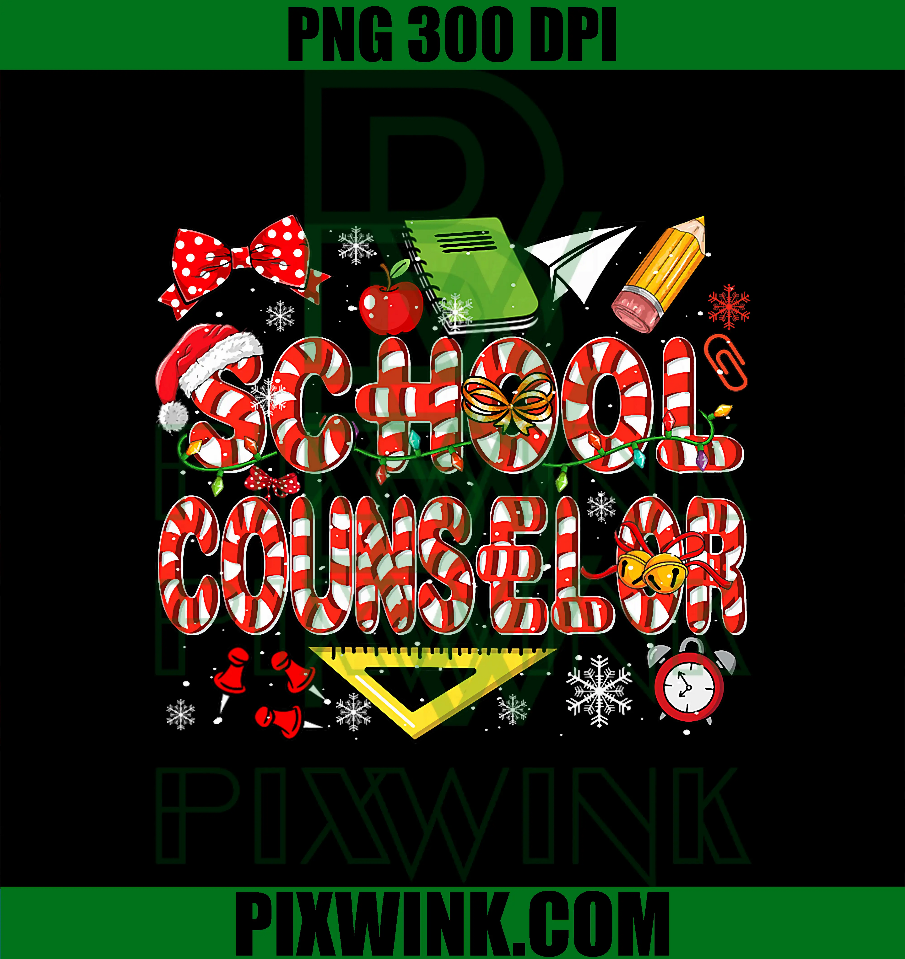 School Counselor PNG, Christmas Candy Canes Lover PNG, Funny Job Team PNG