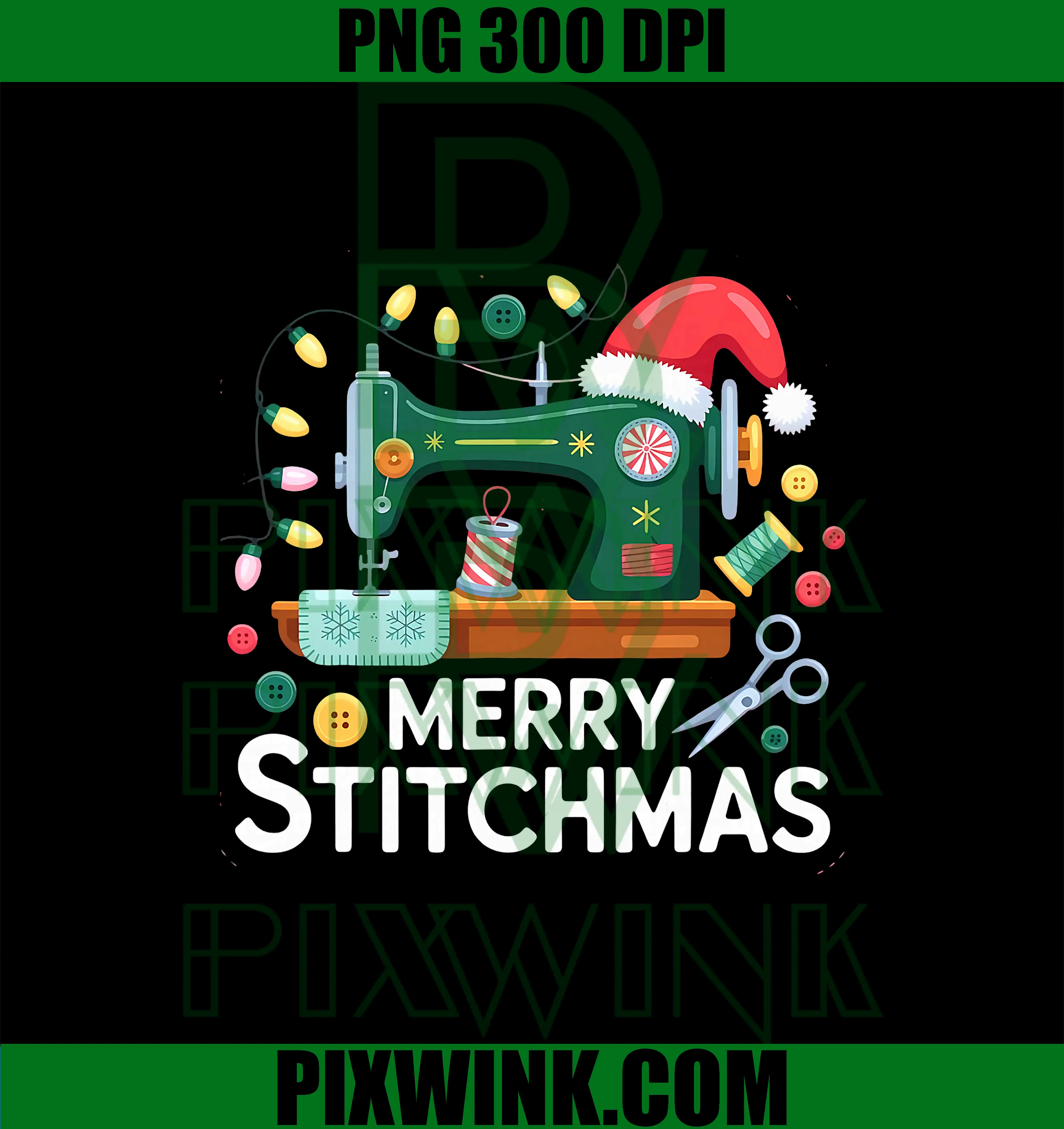 Sewing Christmas PNG, Xmas Quilting PNG, Merry Stitchmas PNG