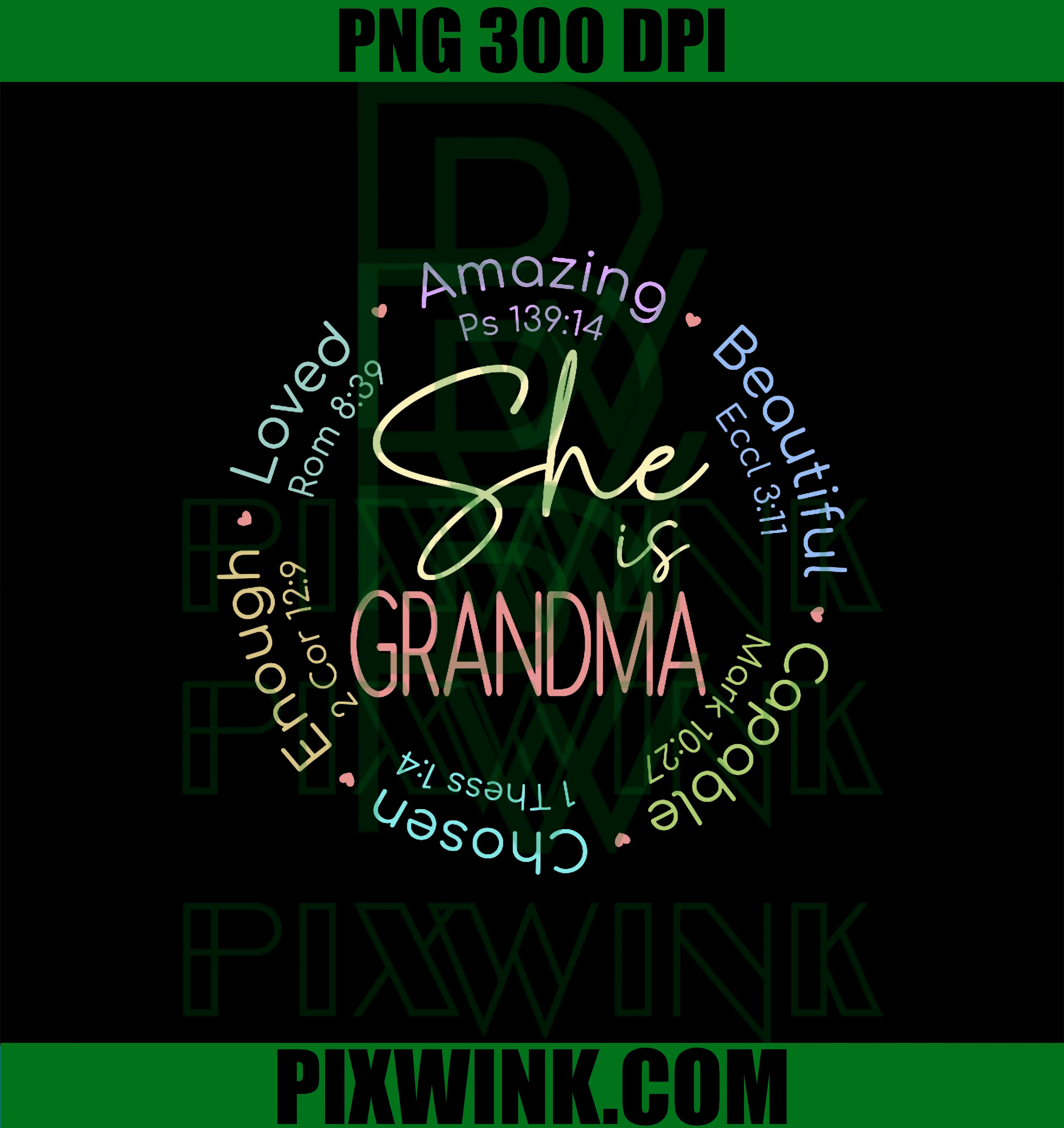 She Is Grandma PNG, Christian Bible Verse PNG