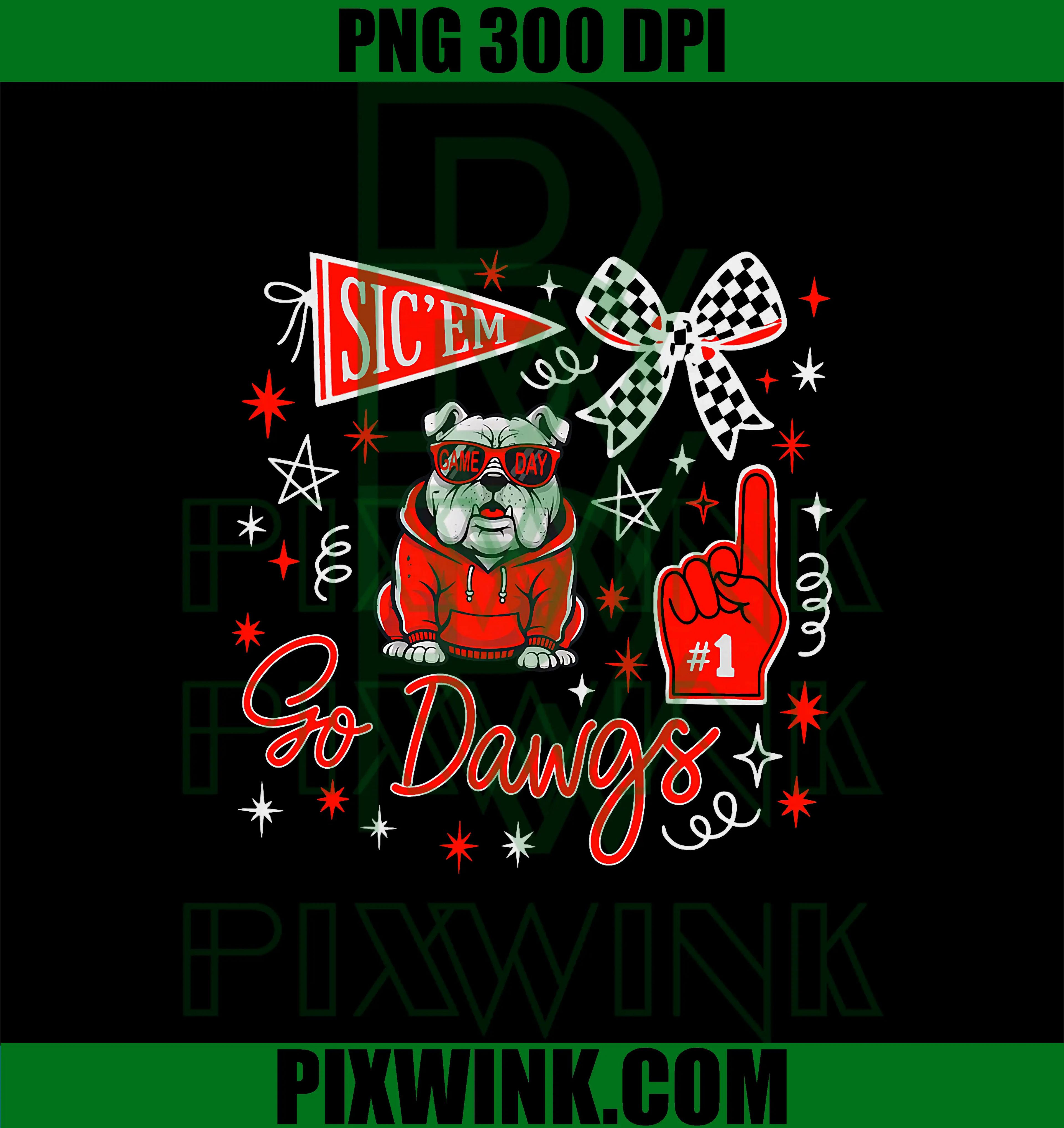 Sic’Em Go Dawgs Bulldog PNG, Game Day Graphic PNG