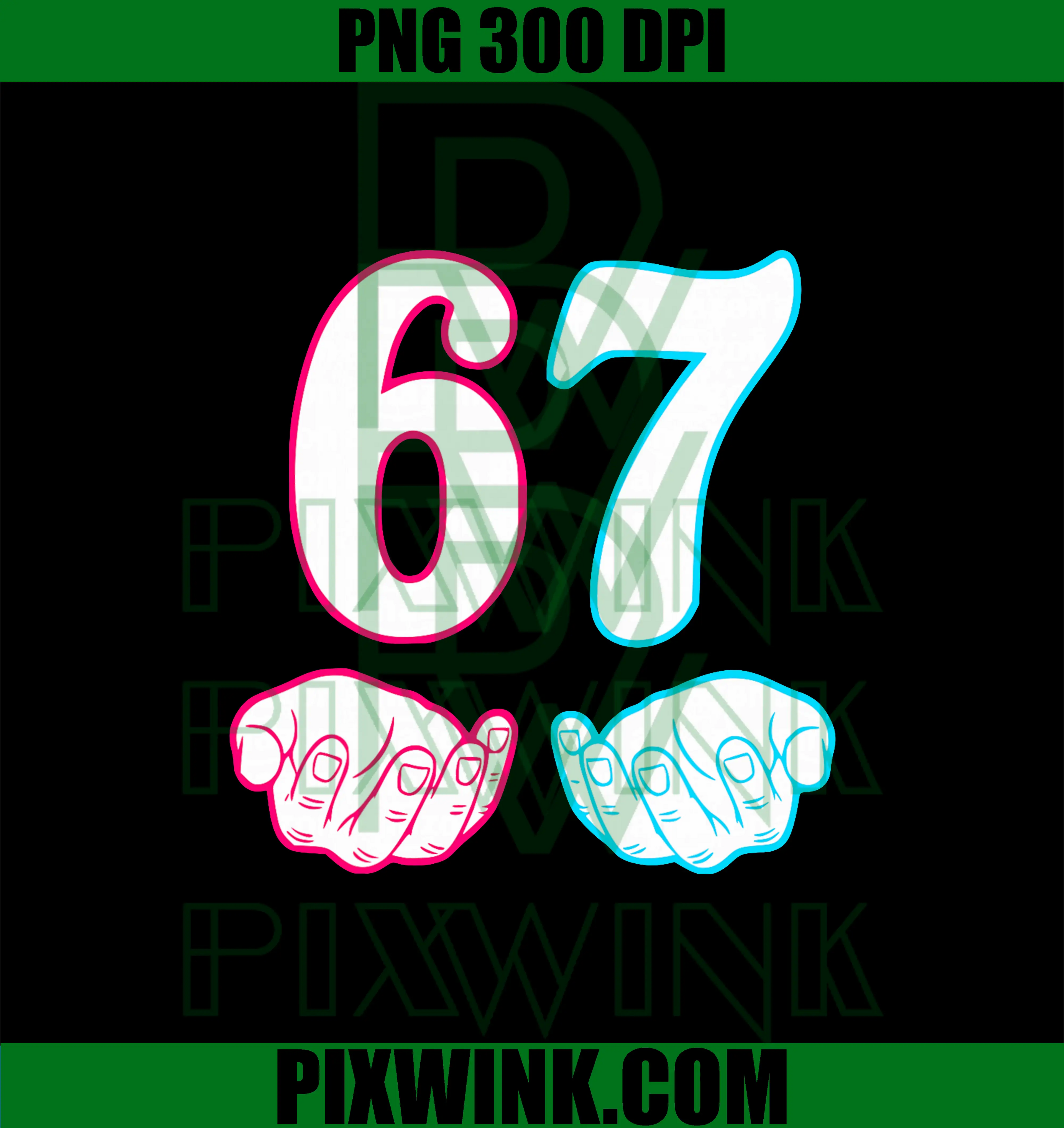 Meme Hands Funny 6 7 , Six Seven 67 PNG