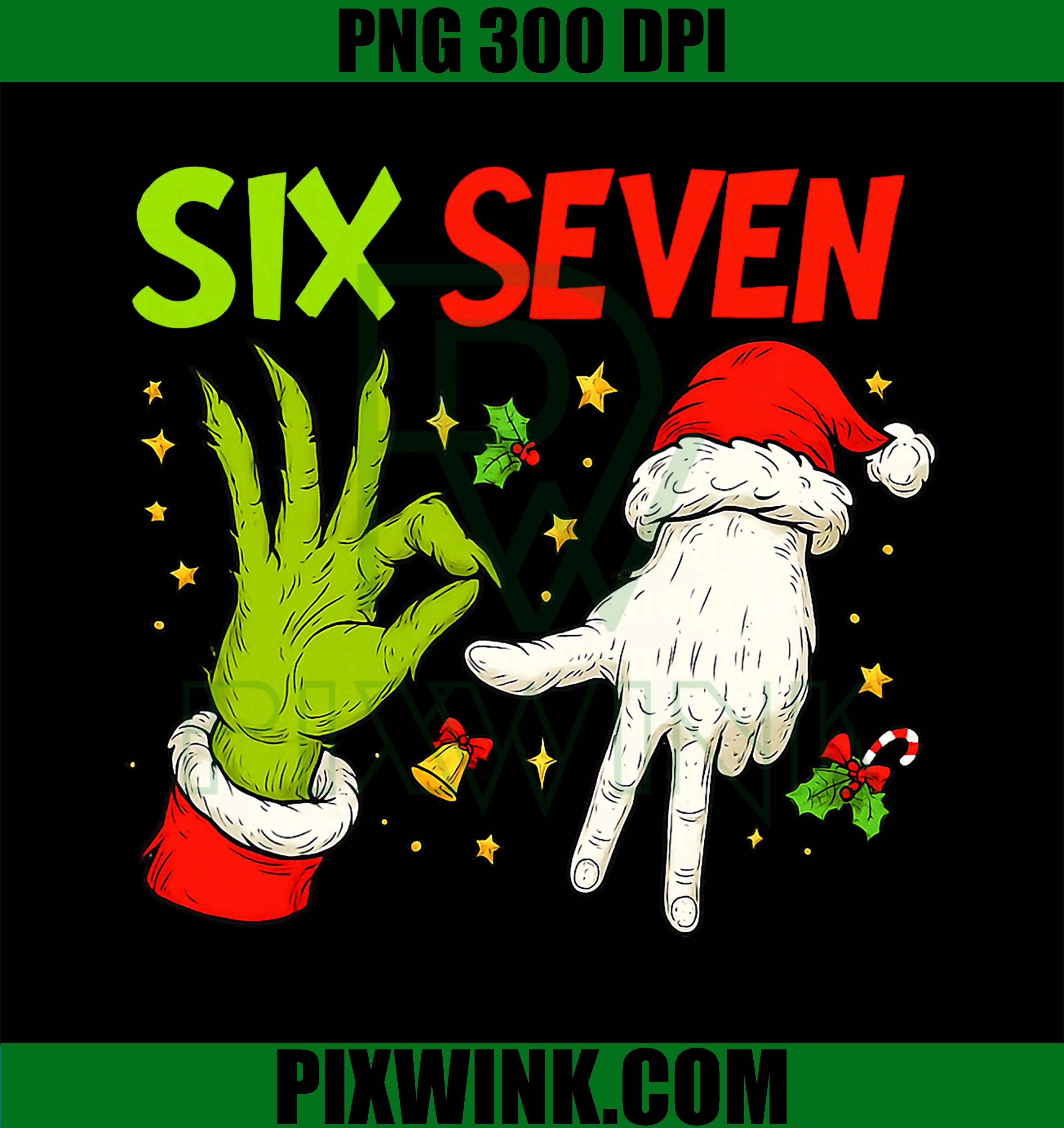 Six Seven Christmas PNG, Funny 6 7 Meme Xmas PNG
