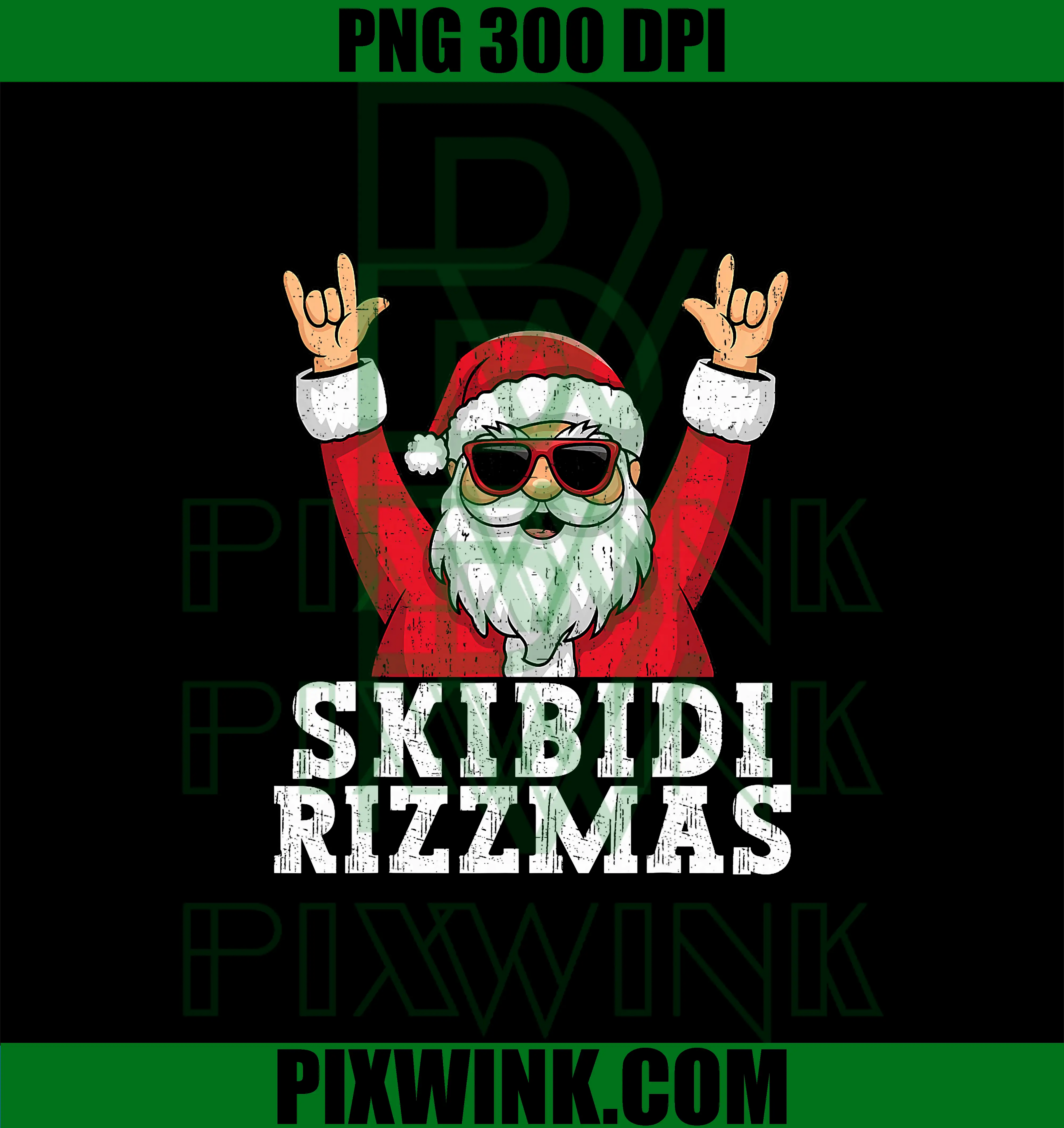 Skibidi Rizzmas PNG, Funny Merry Rizzmas Santa Christmas PNG