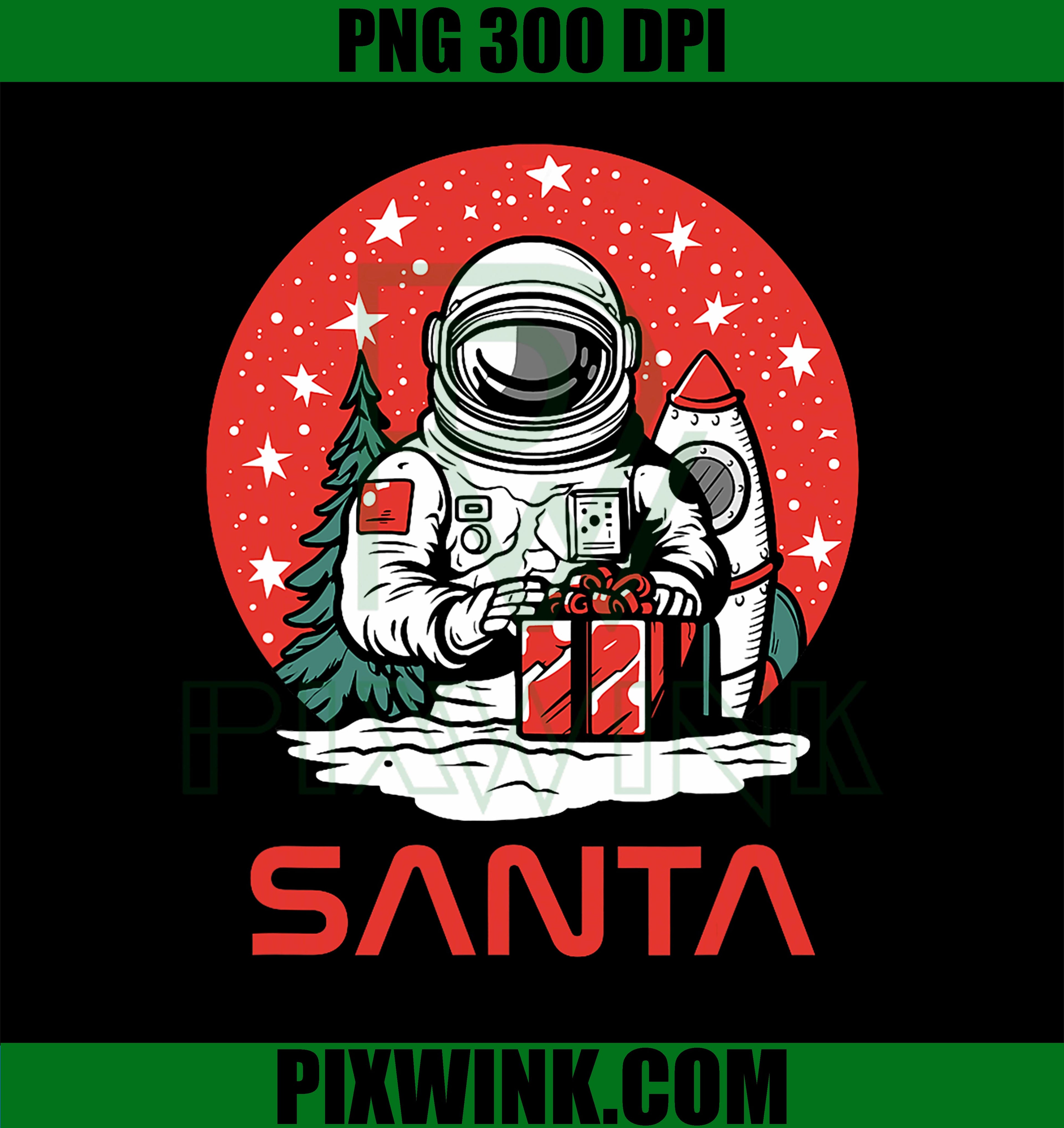 Space Santa Claus  PNG, Astronaut Cosmos Presents Cool Christmas PNG