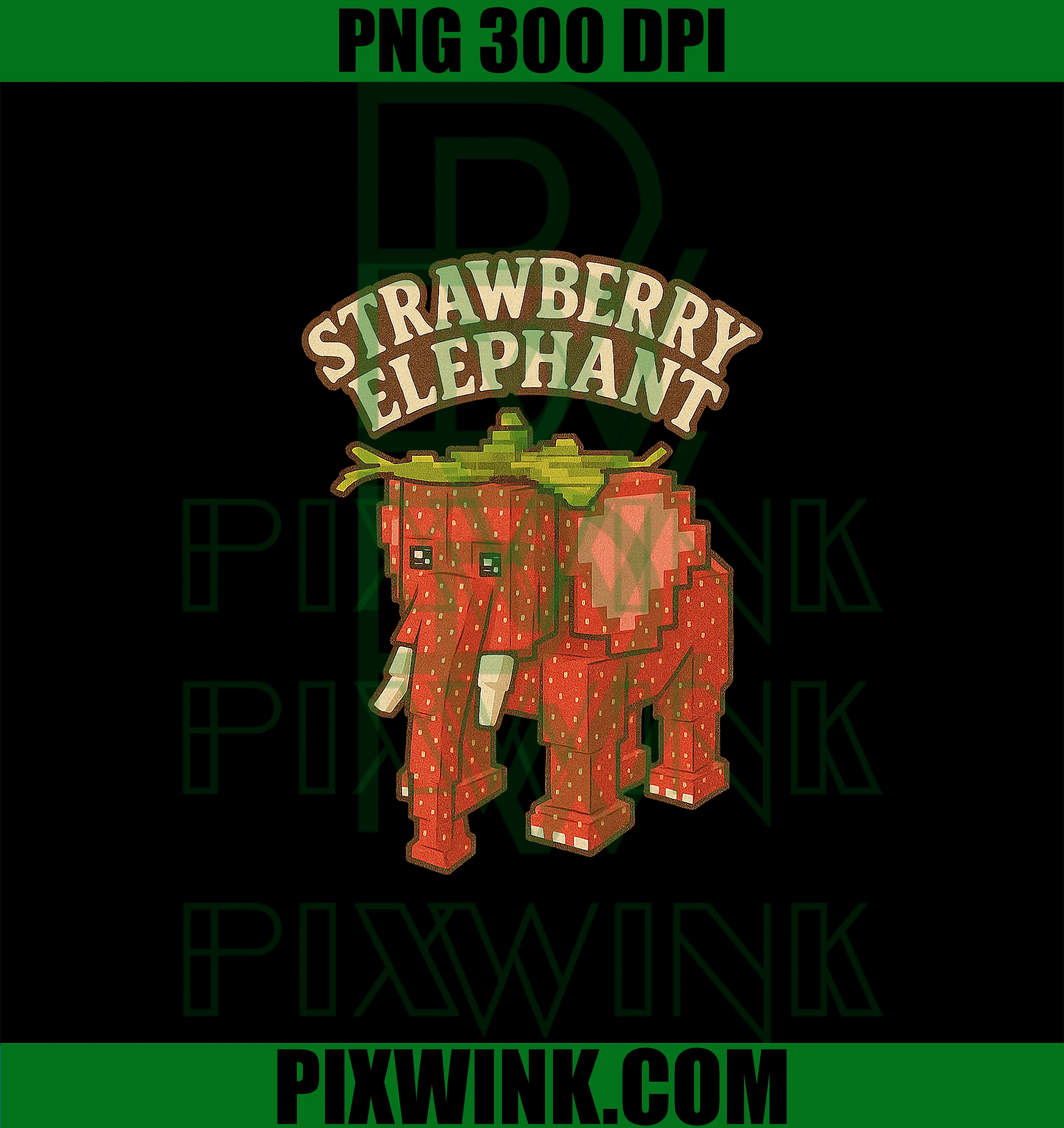Strawberry Elephant Funny PNG, Italian Brainrot Gaming Meme PNG