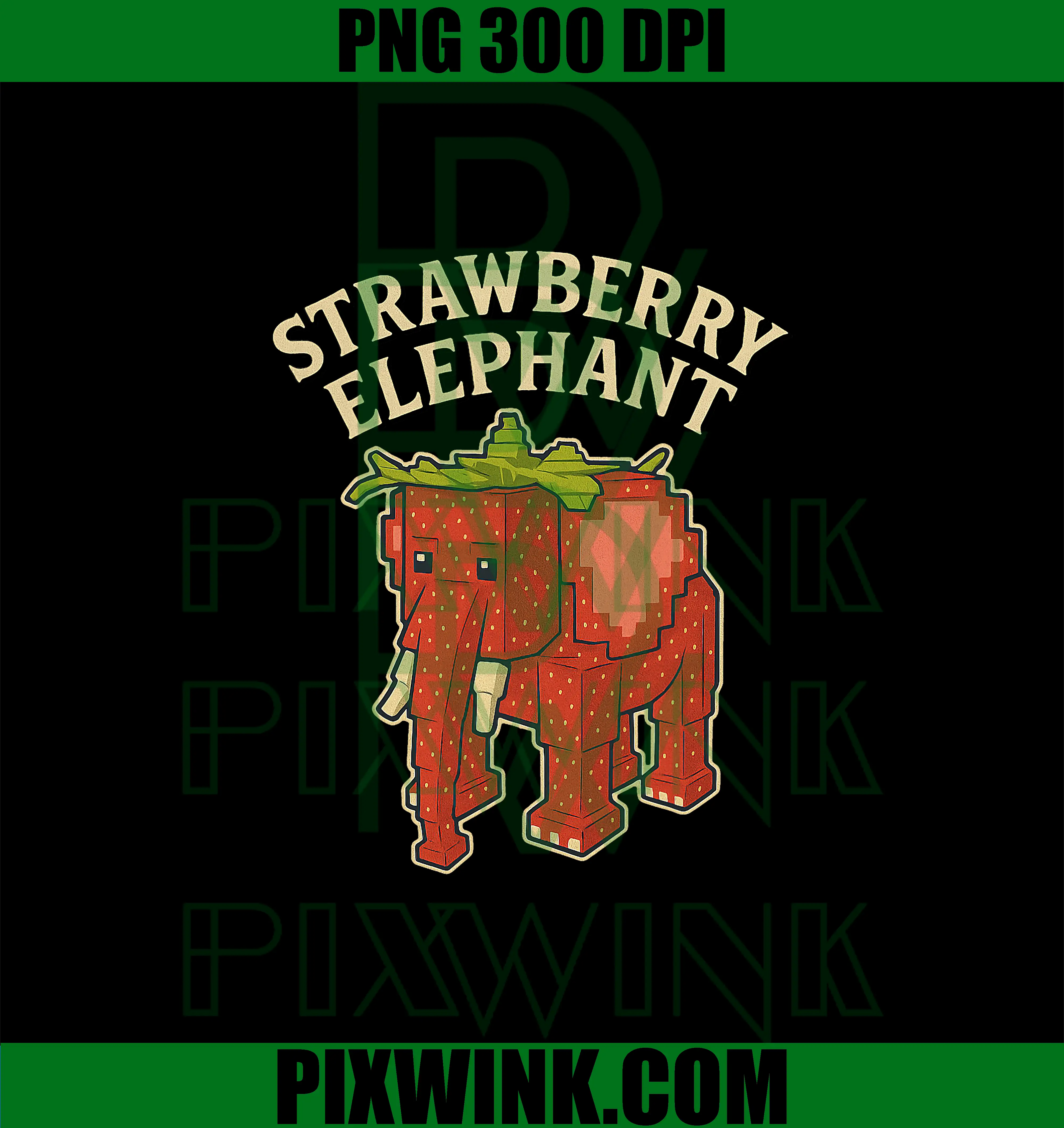 Strawberry Elephant PNG, Funny Italian Brainrot Gaming Meme PNG