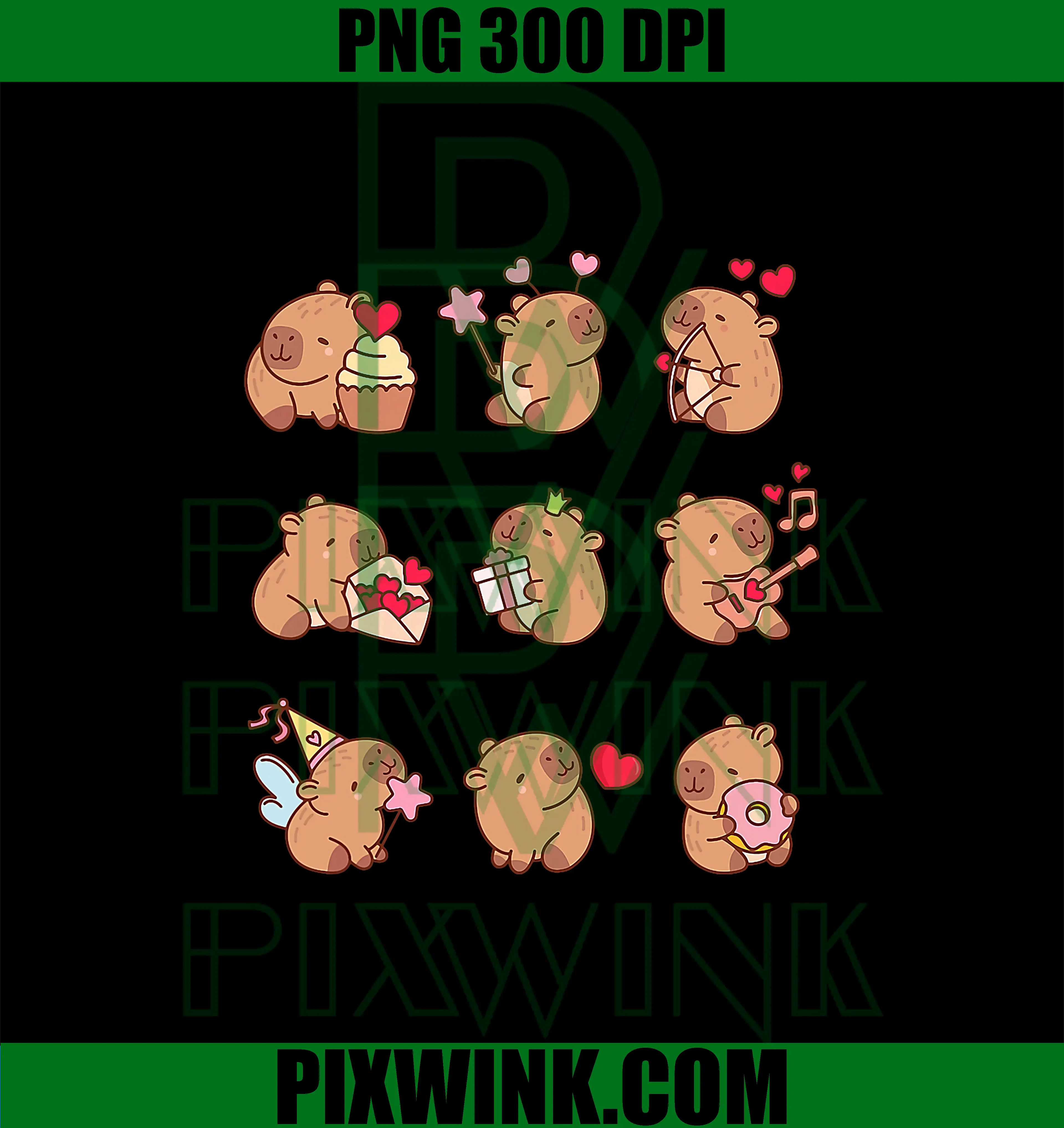 Super Cute Capybaras PNG, Girlie Capybara PNG