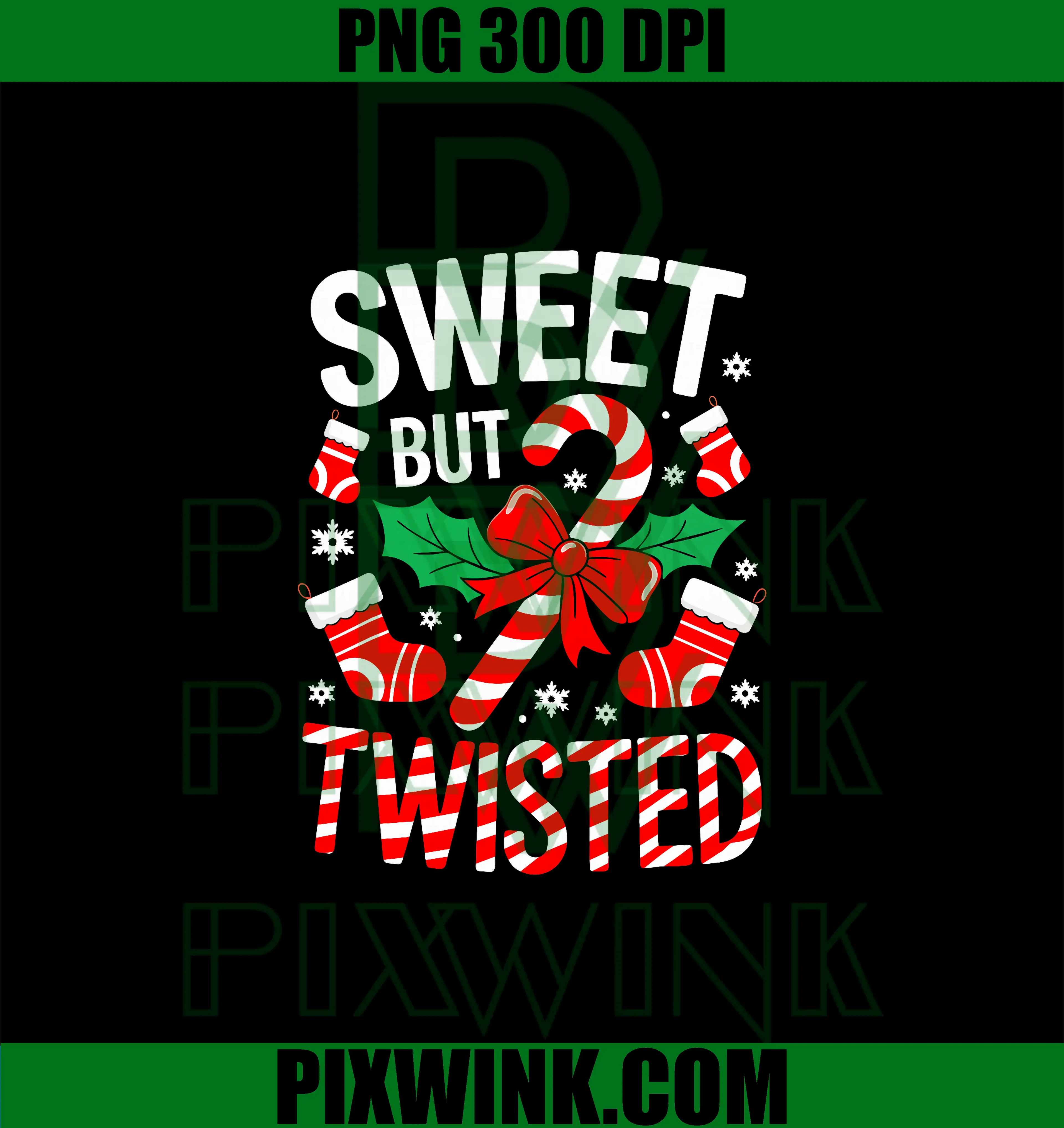 Sweet But Twisted PNG, Christmas Candy Cane PNG