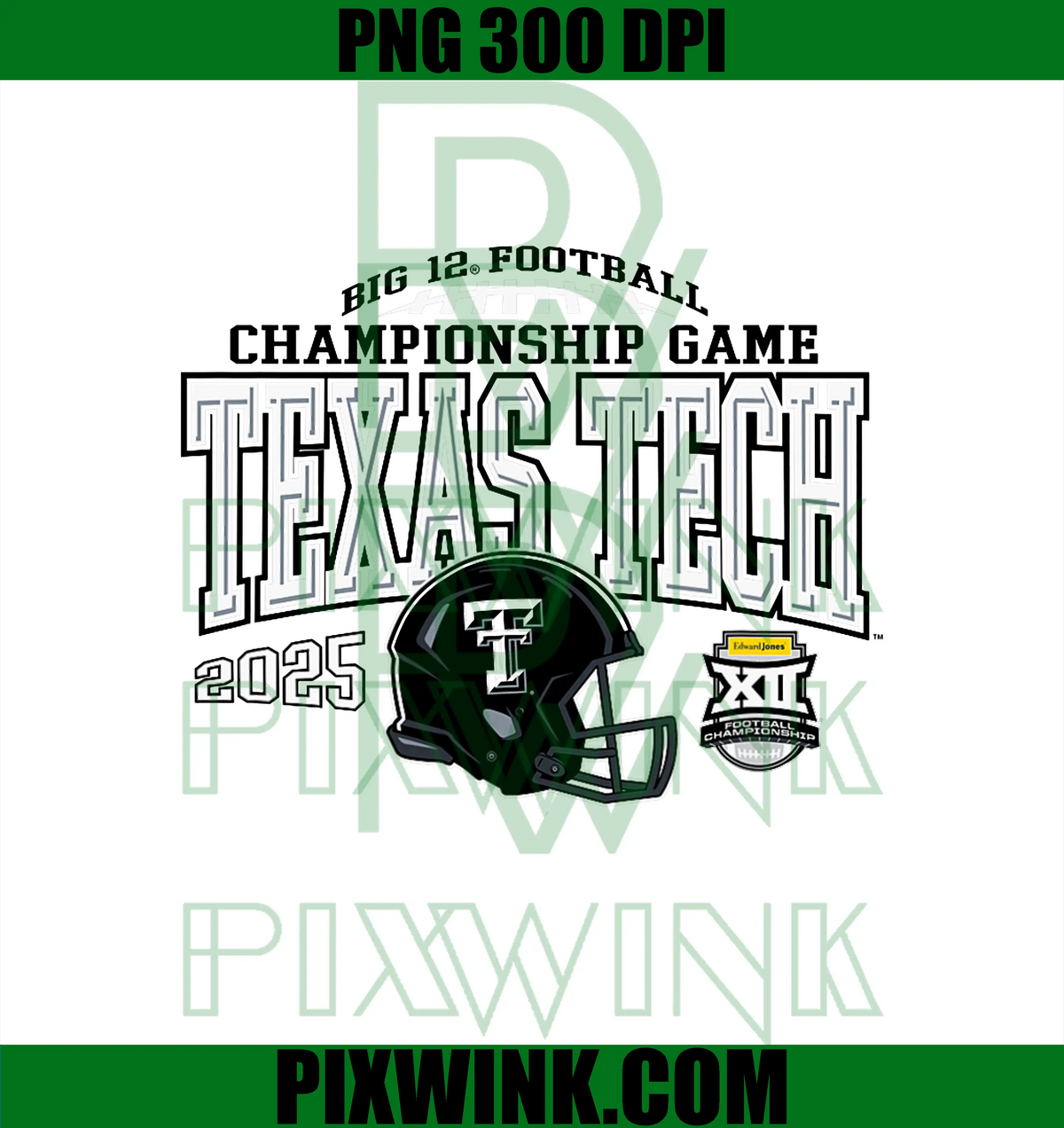 Texas Tech Red Raiders Big 12 Championship 2025 PNG, Football Red PNG