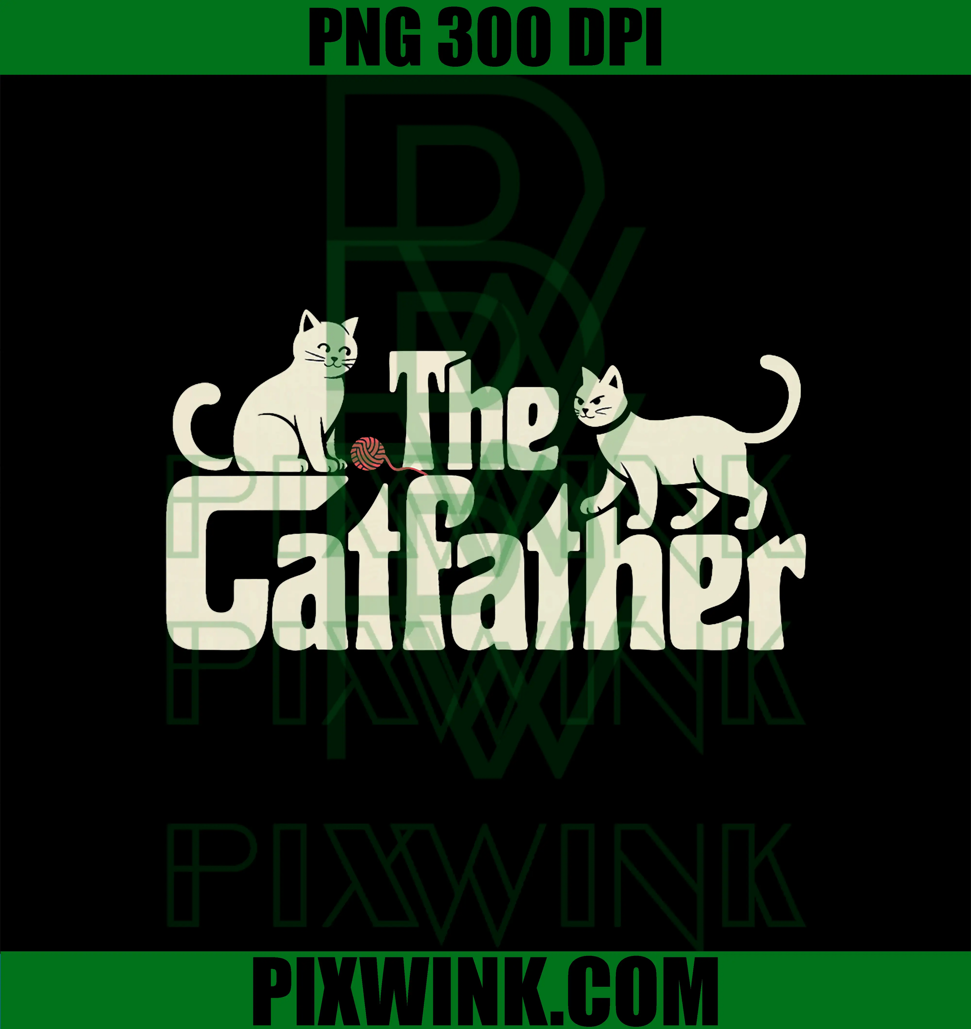 The Catfather PNG, Funny Cat Dad PNG