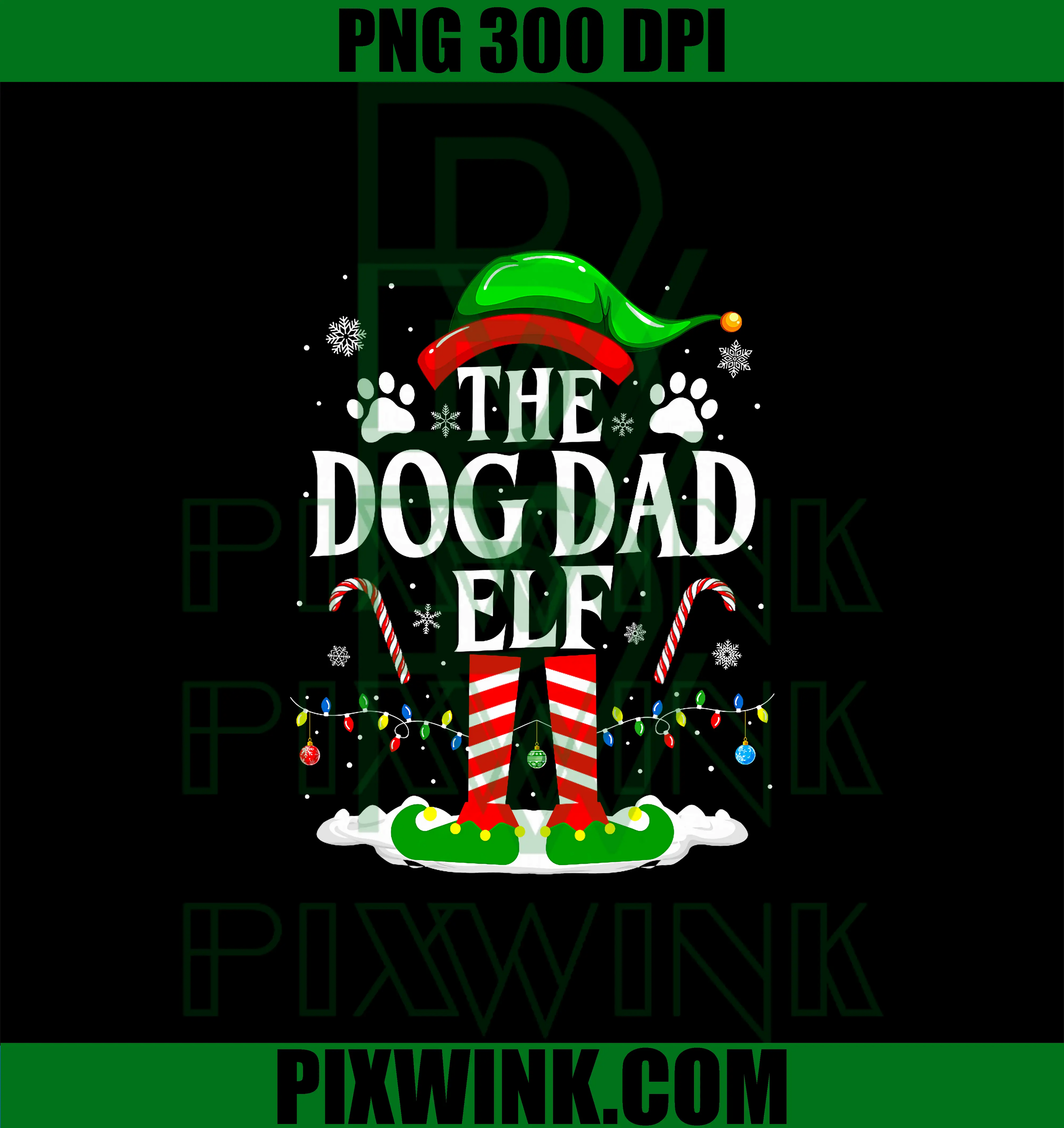 The Dog Dad Elf PNG, Xmas Funny Dogs PNG, lover Christmas Dog PNG