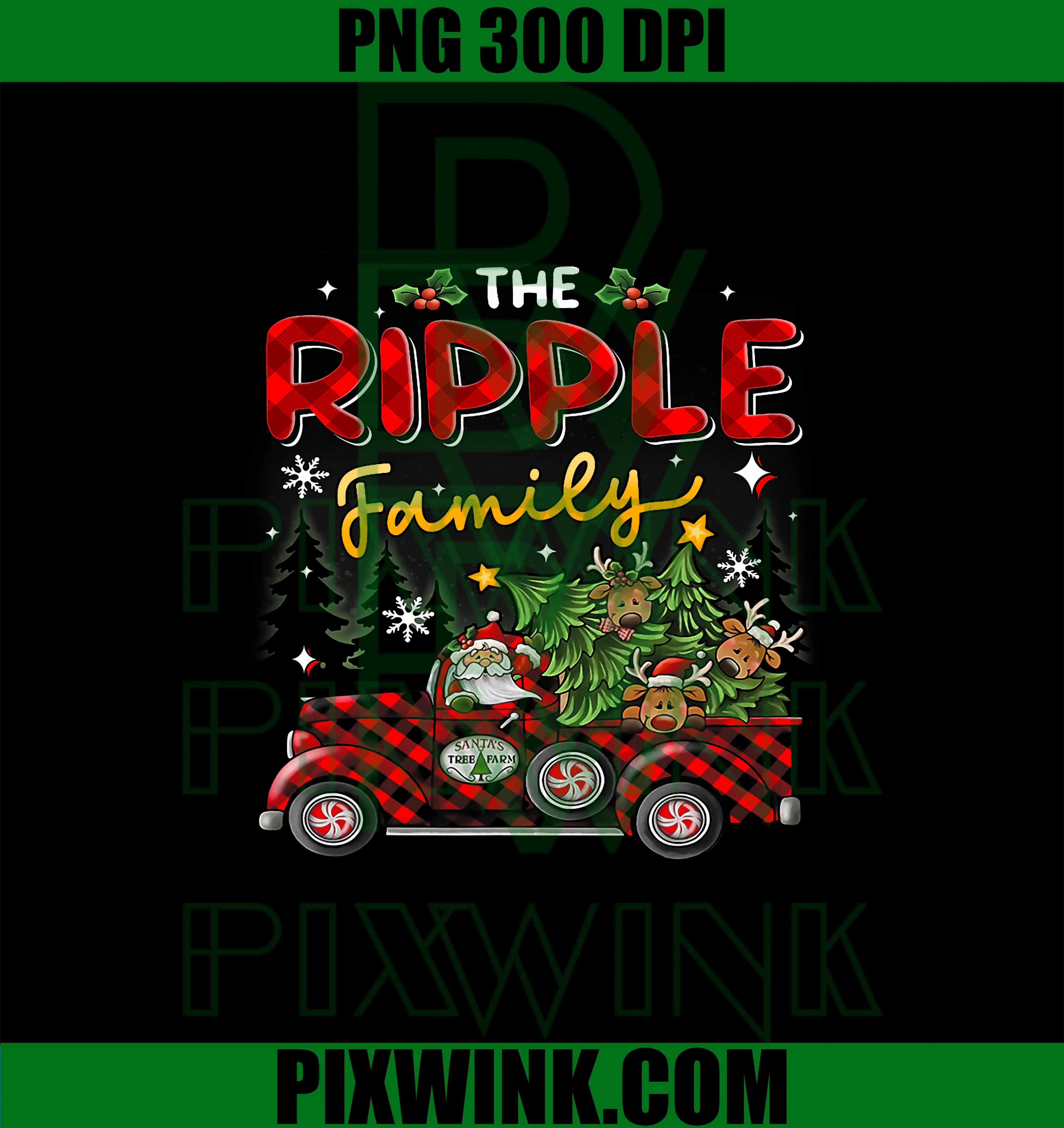The Ripple Family PNG, Christmas Matching PNG