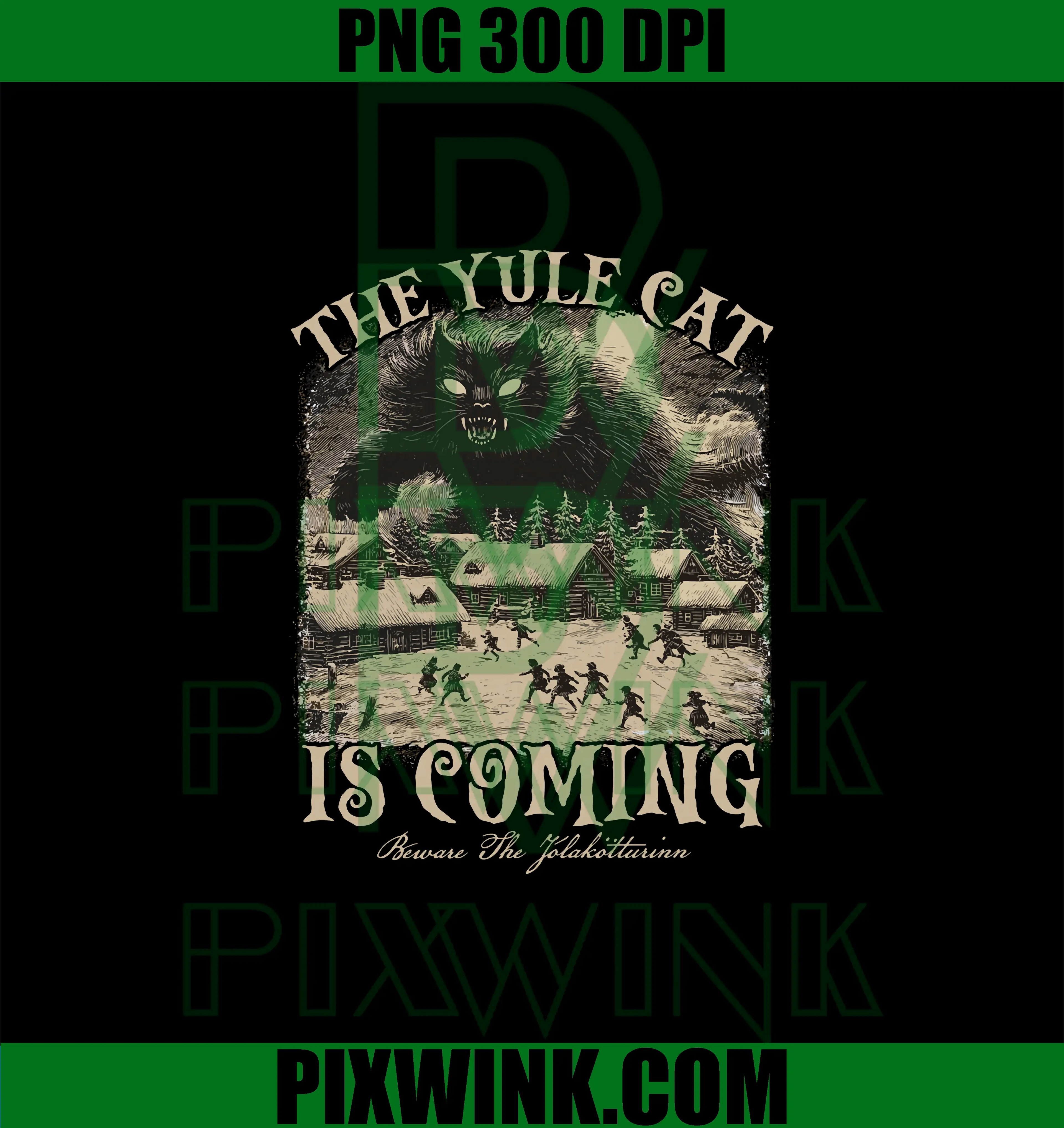 The Yule Cat Is Coming PNG, Icelandic Christmas PNG