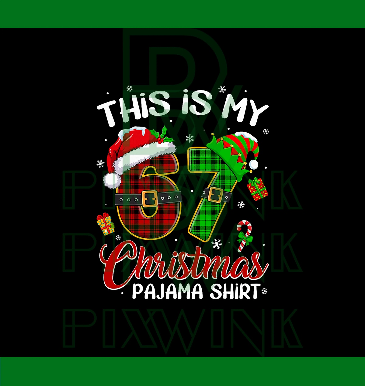 This is My 67 Christmas Pajamas Shirts PNG, Red Green Plaid Xmas PNG