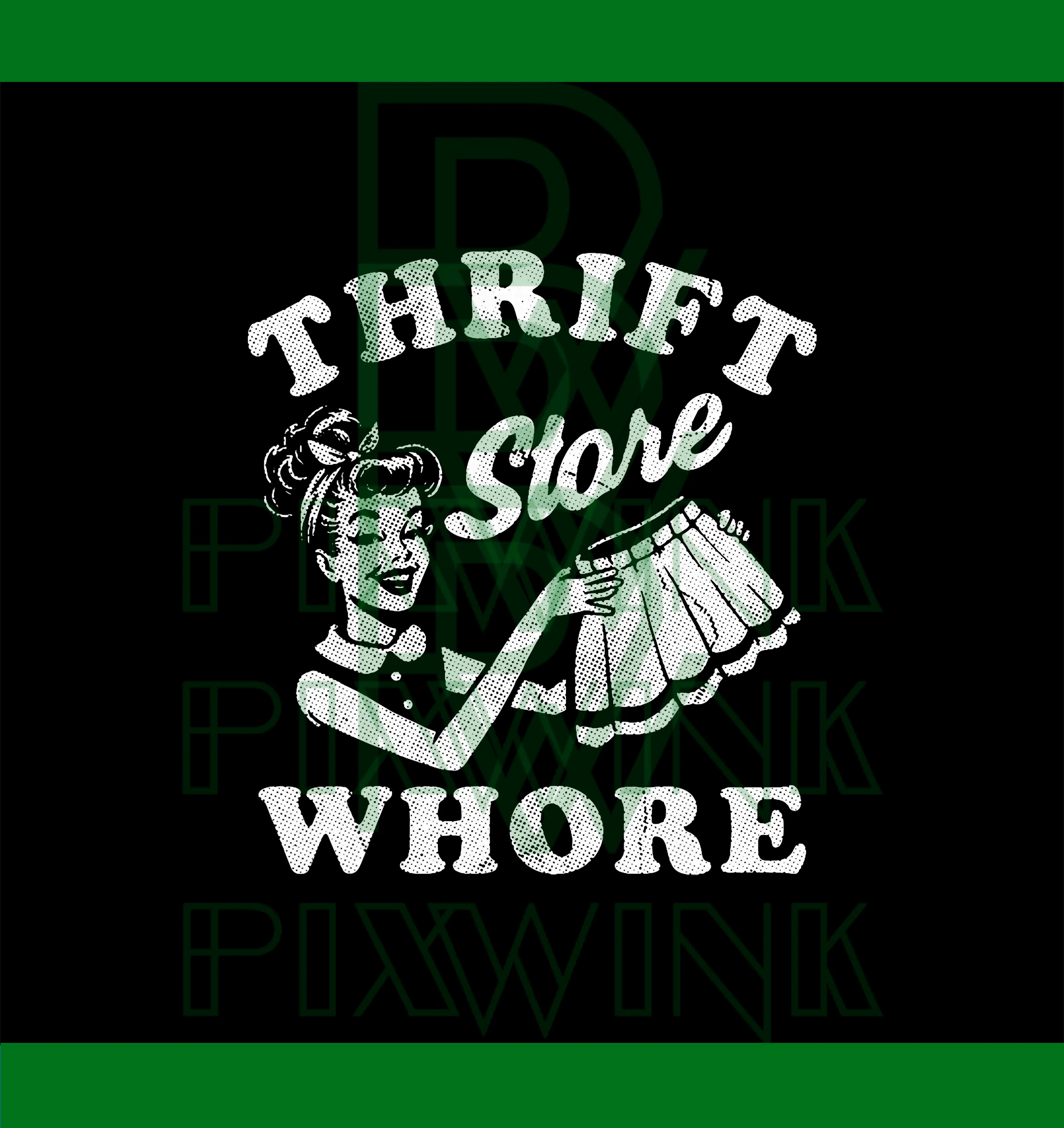 Thrift Store Whore PNG, Whore Vintage Smiling PNG