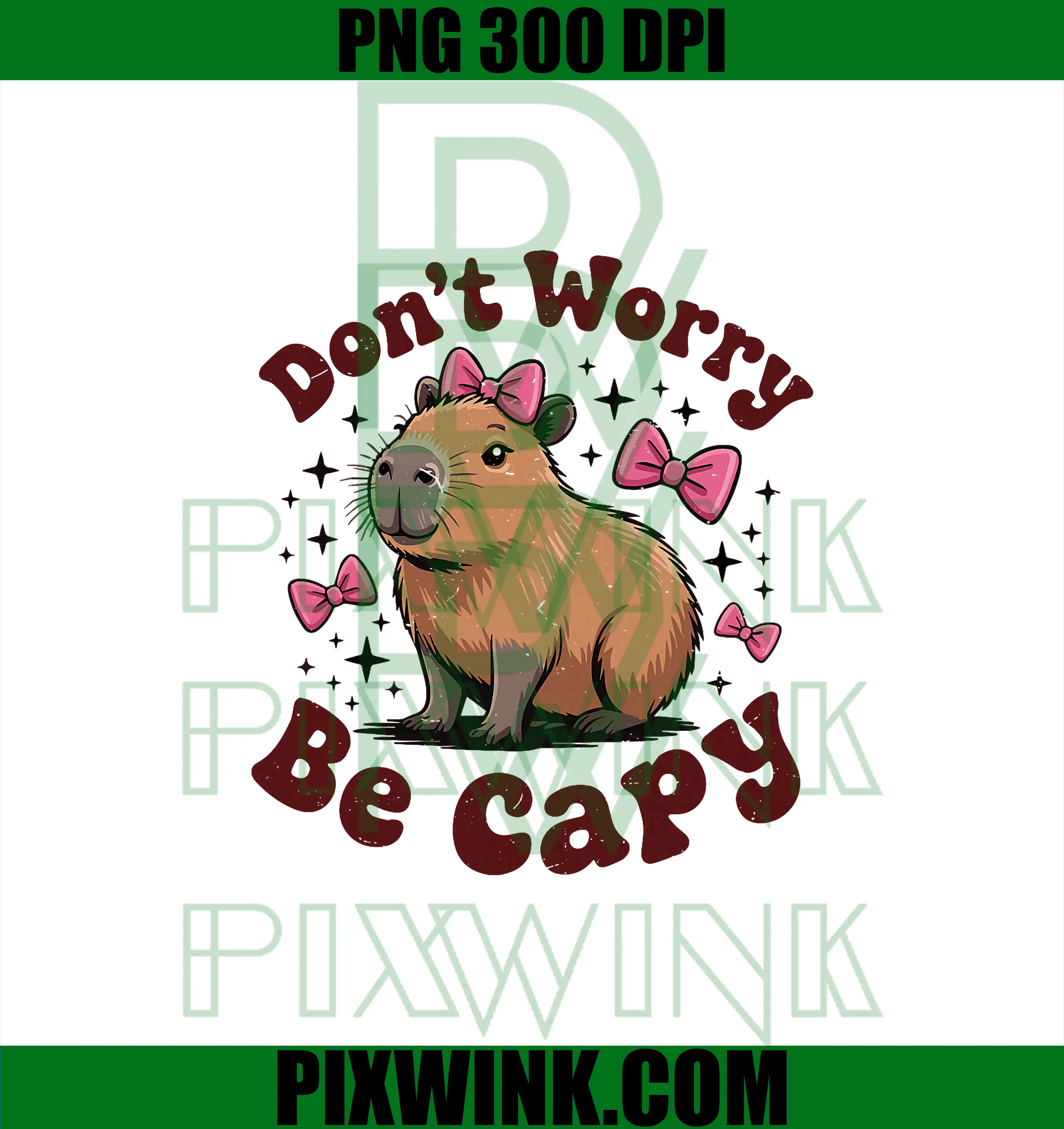 Don’t Worry Be Capy PNG, Capybara Birthday PNG