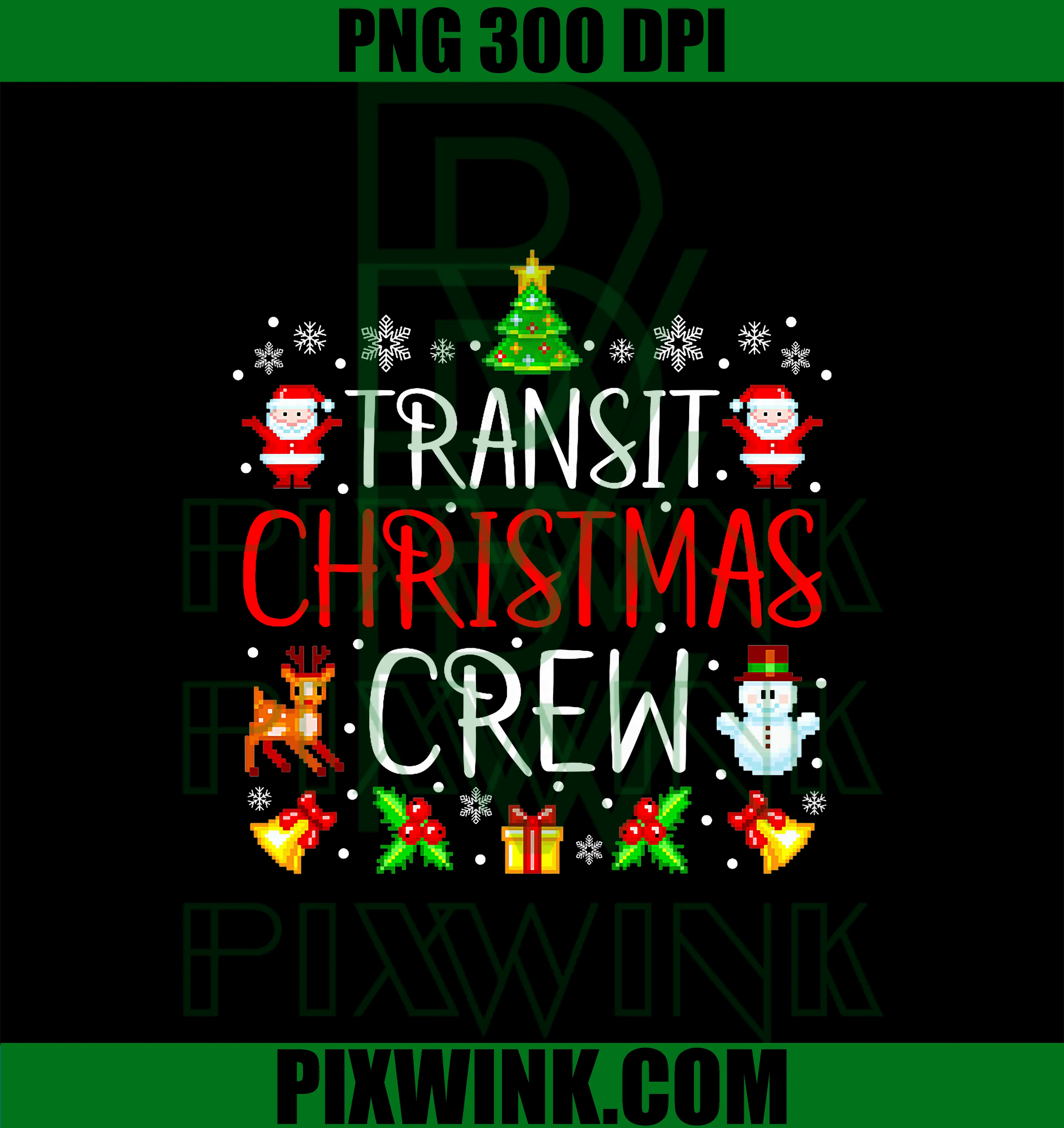 Transit Christmas Crew PNG, Matching Xmas PNG