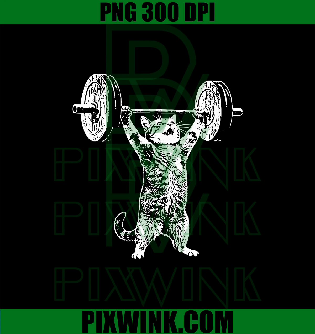 Retro Weight Lifting Gym PNG, Cat Deadlift Funny PNG