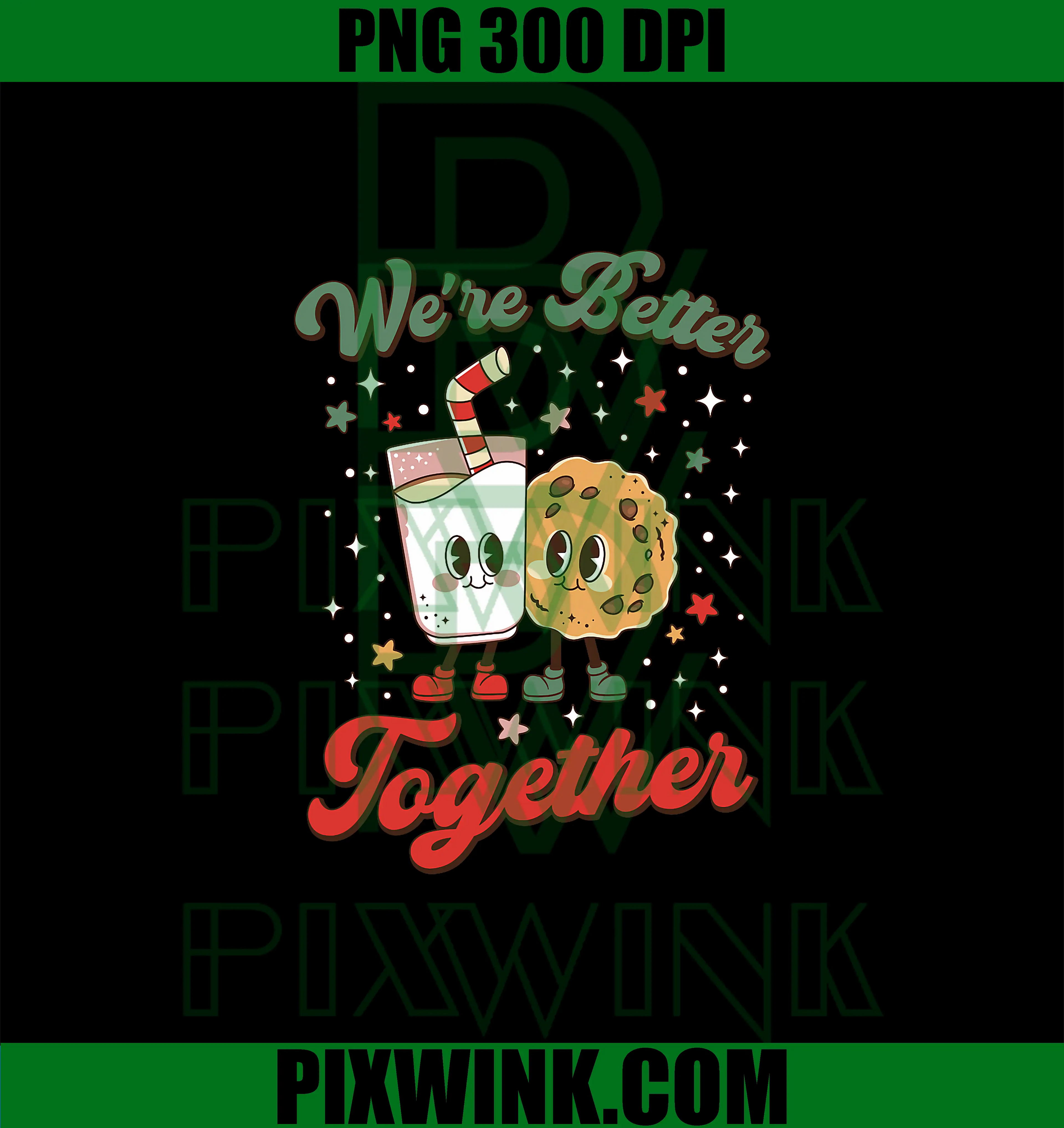 We're Better Together PNG, Retro Couple Matching Christmas PNG