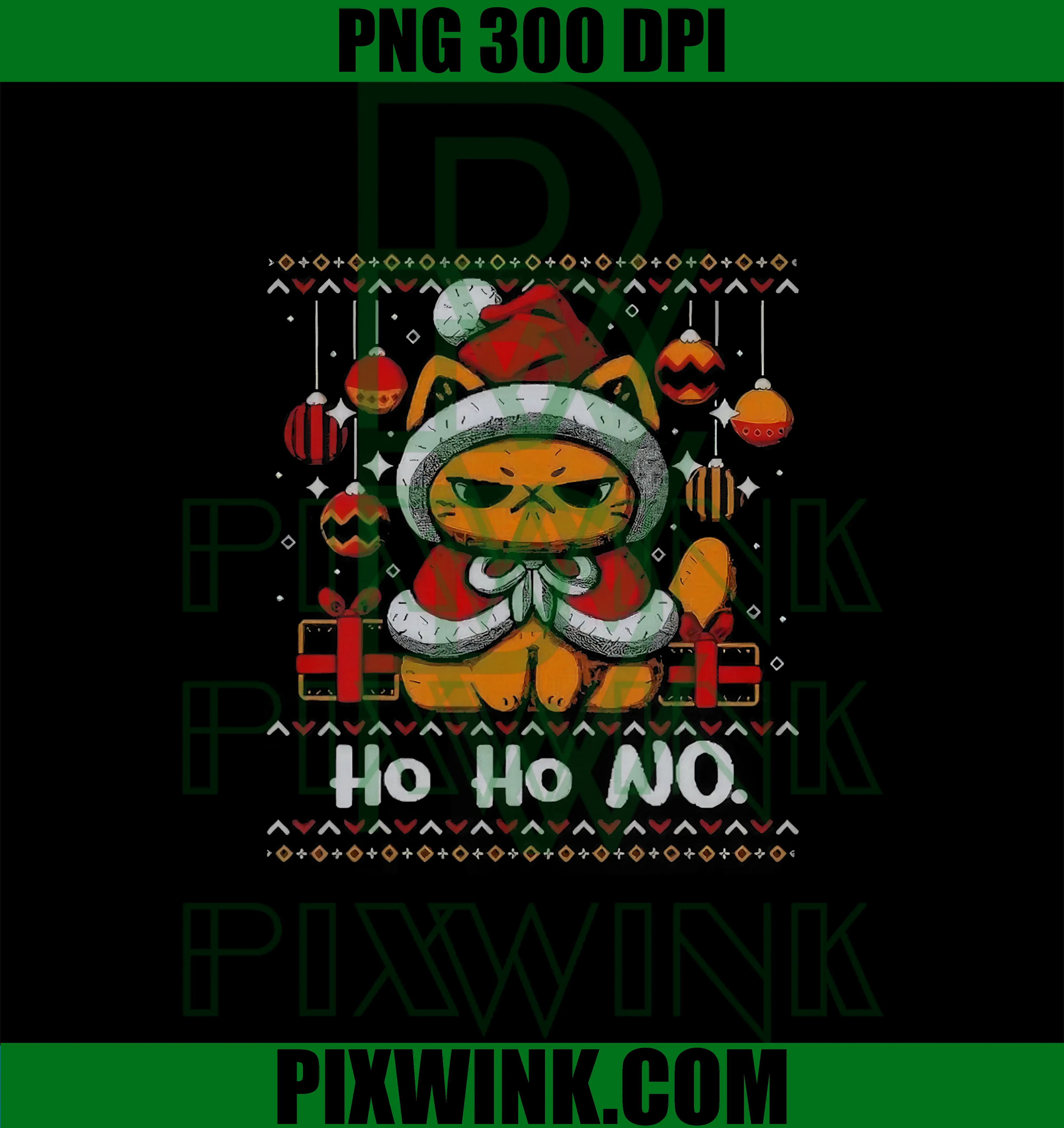 Weeklies Cat ho ho No PNG, Ugly Christmas Cat PNG