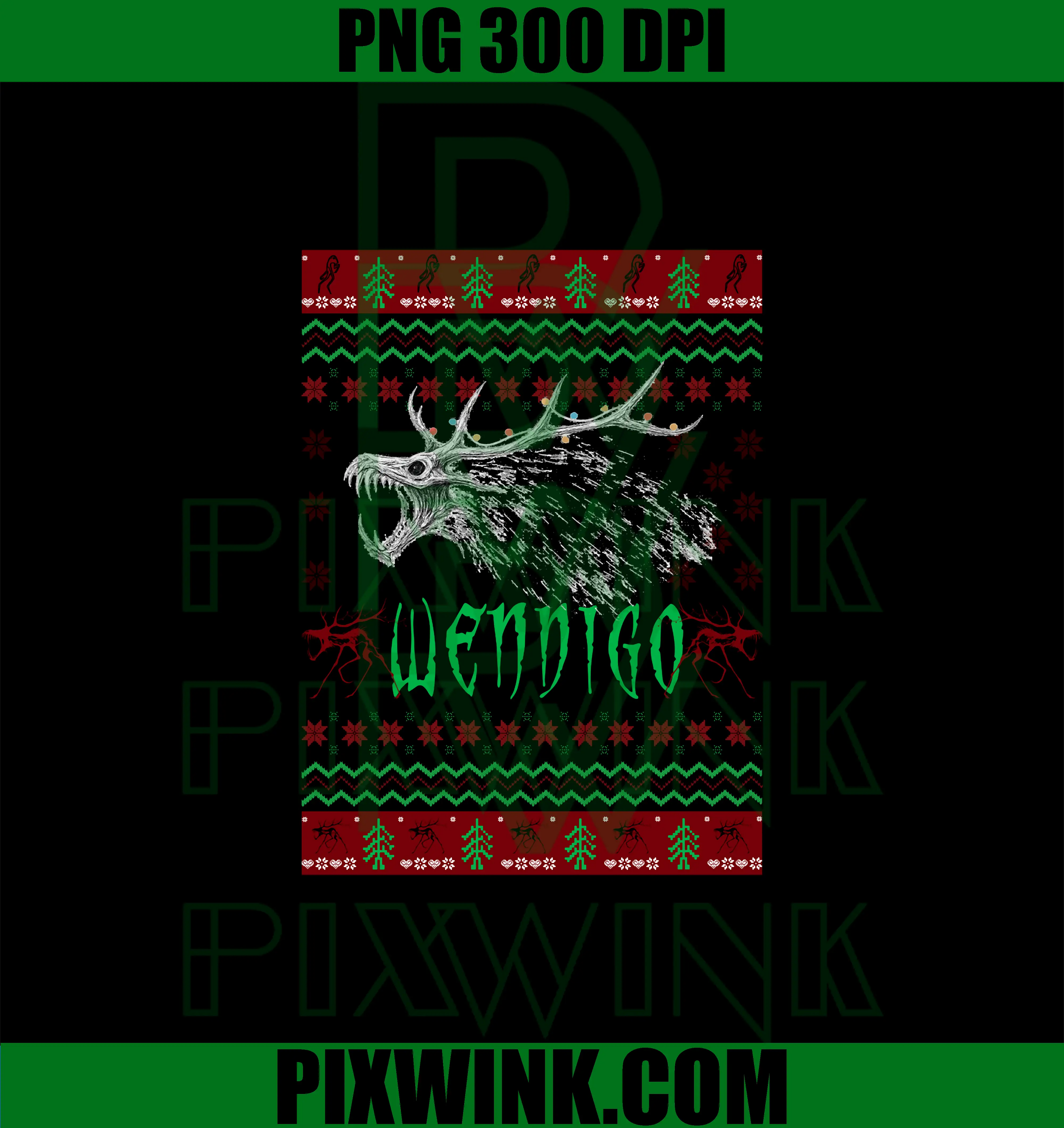 Wendigo Creepy PNG, Forest Monster Ugly Christmas PNG
