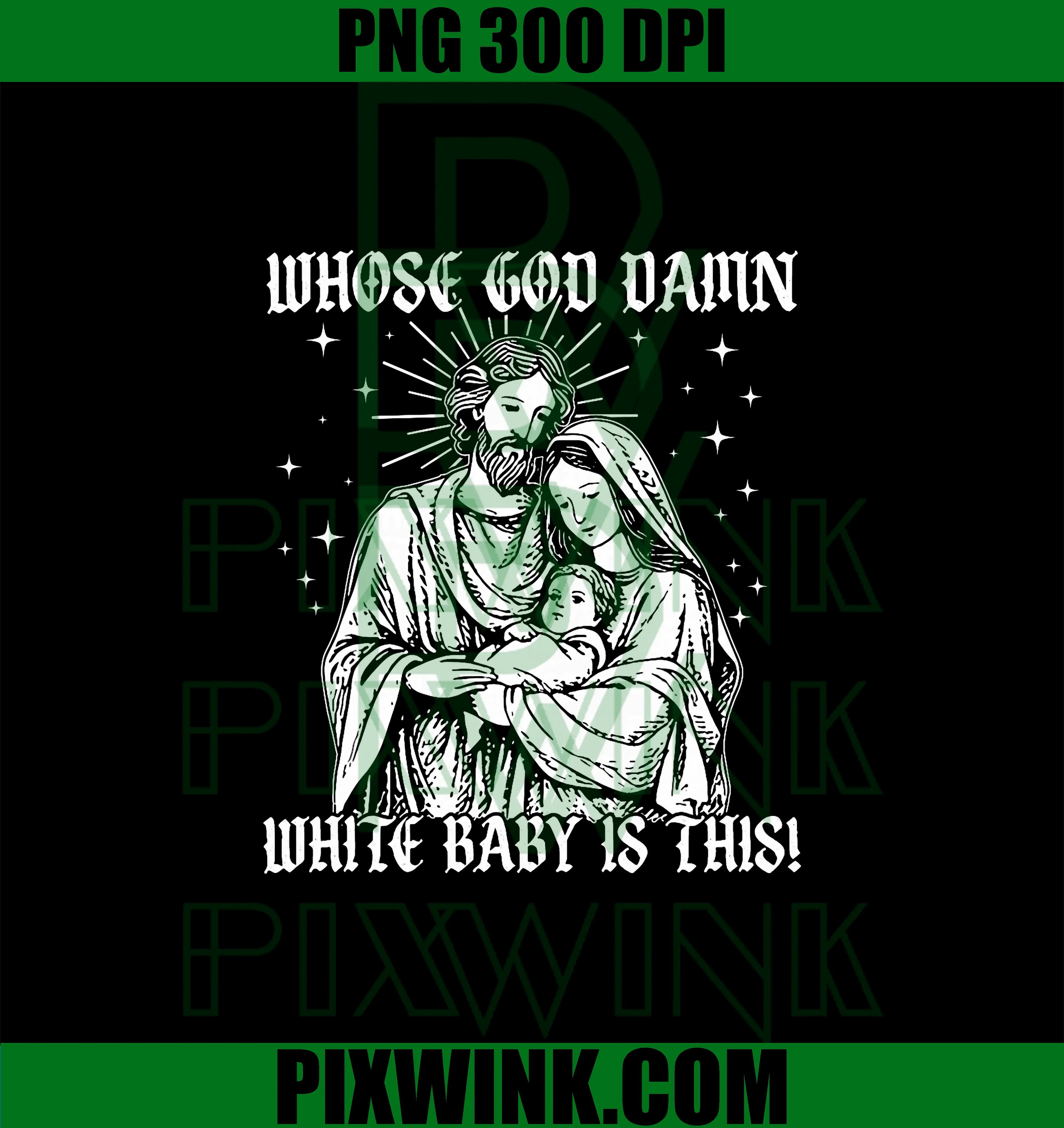 Whose God White Baby is This PNG, Funny Christian God Meme PNG