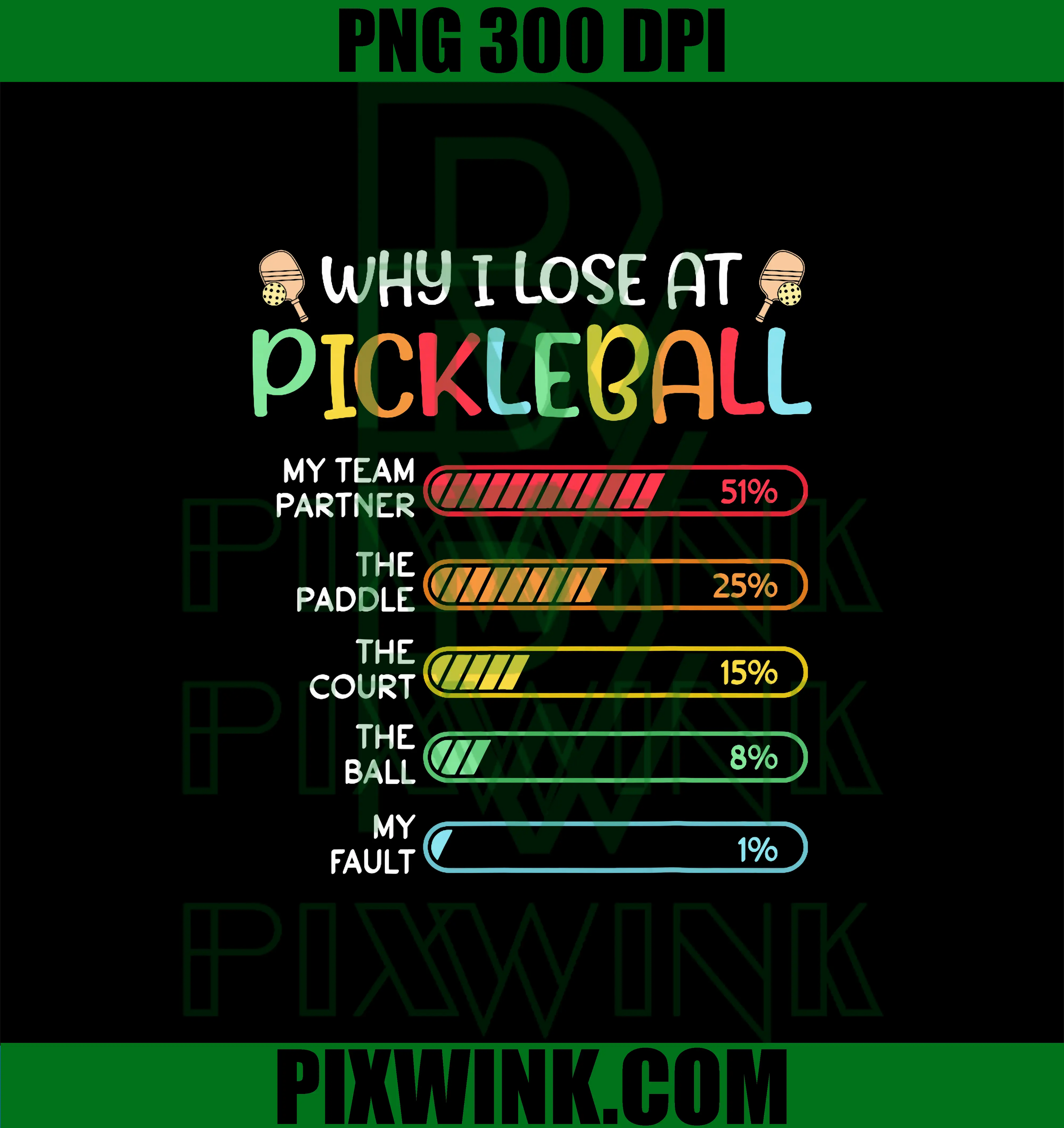 Why I Lose At Pickleball PNG, Pickle Ball PNG