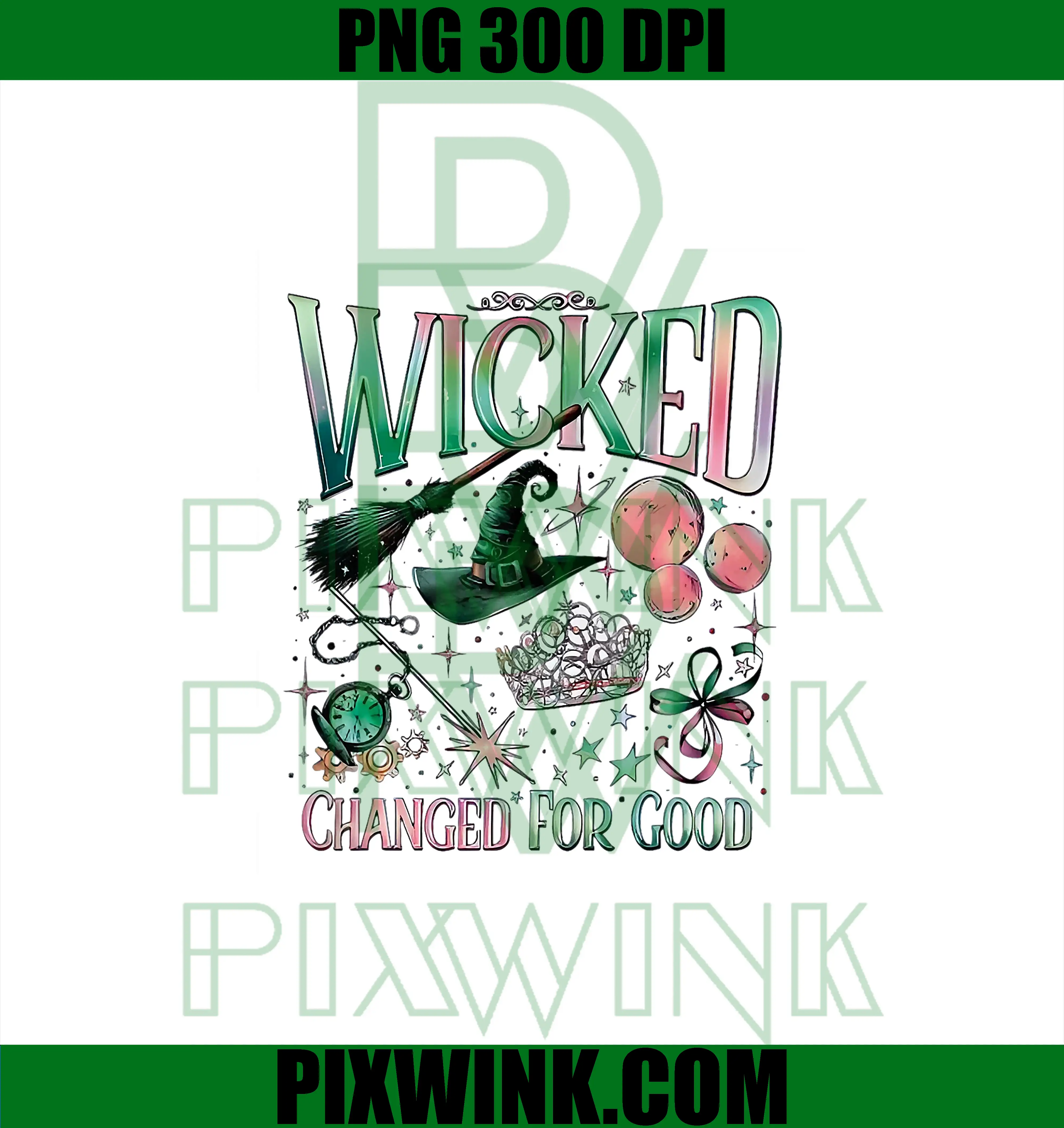 Wicked Witch Hat Magic Art PNG, Changed For Good Design PNG