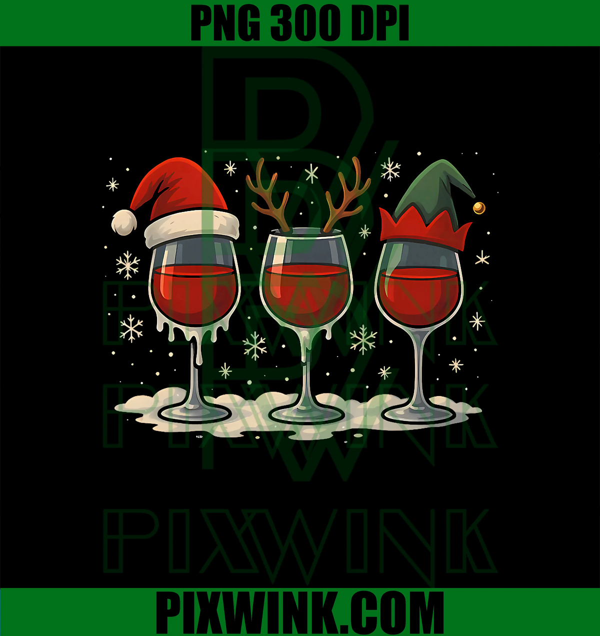 Wine Glass Santa Hat Xmas PNG, Funny Christmas 2025 PNG