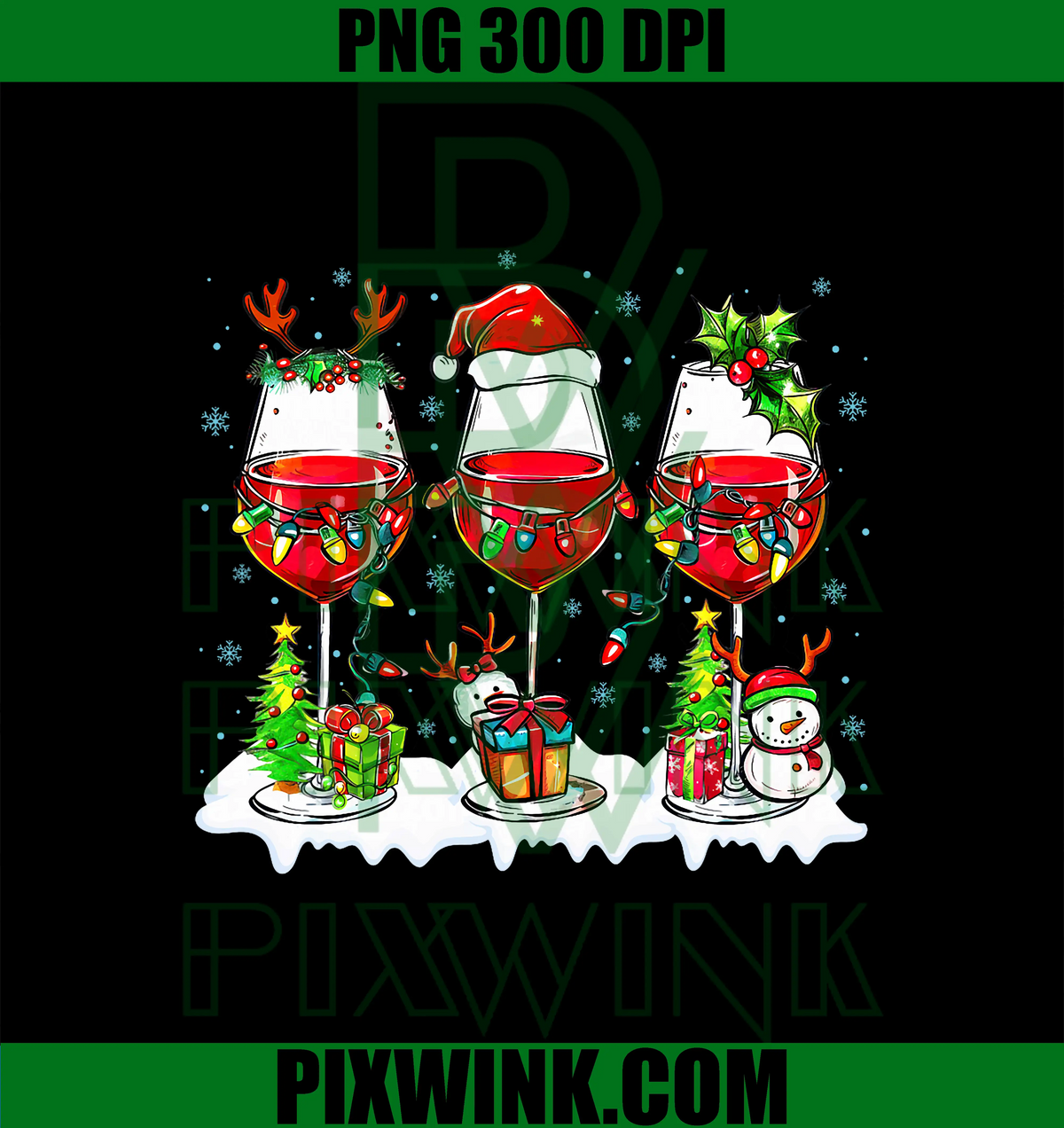 Wine Glass Santa Xmas PNG, Funny Christmas 2025 PNG
