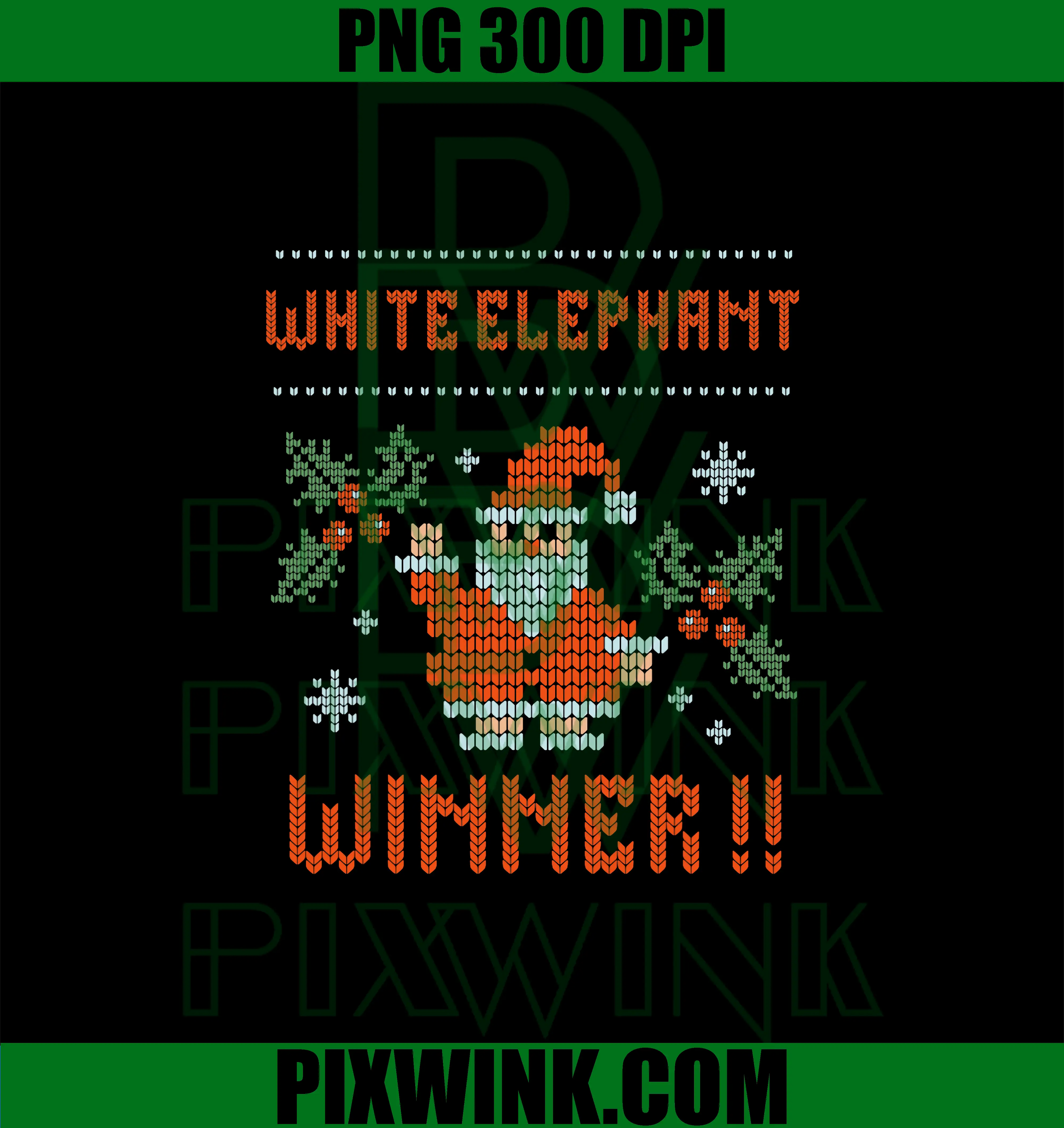 White Elephant Winner Santa Design PNG, Christmas Party PNG