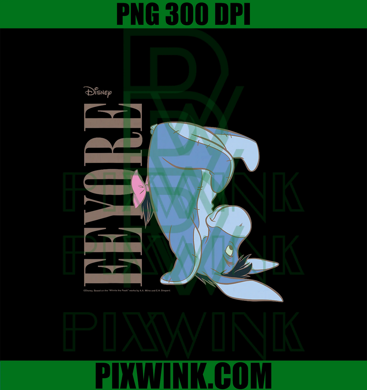 Winnie The Pooh PNG, Eeyore Upside Down PNG