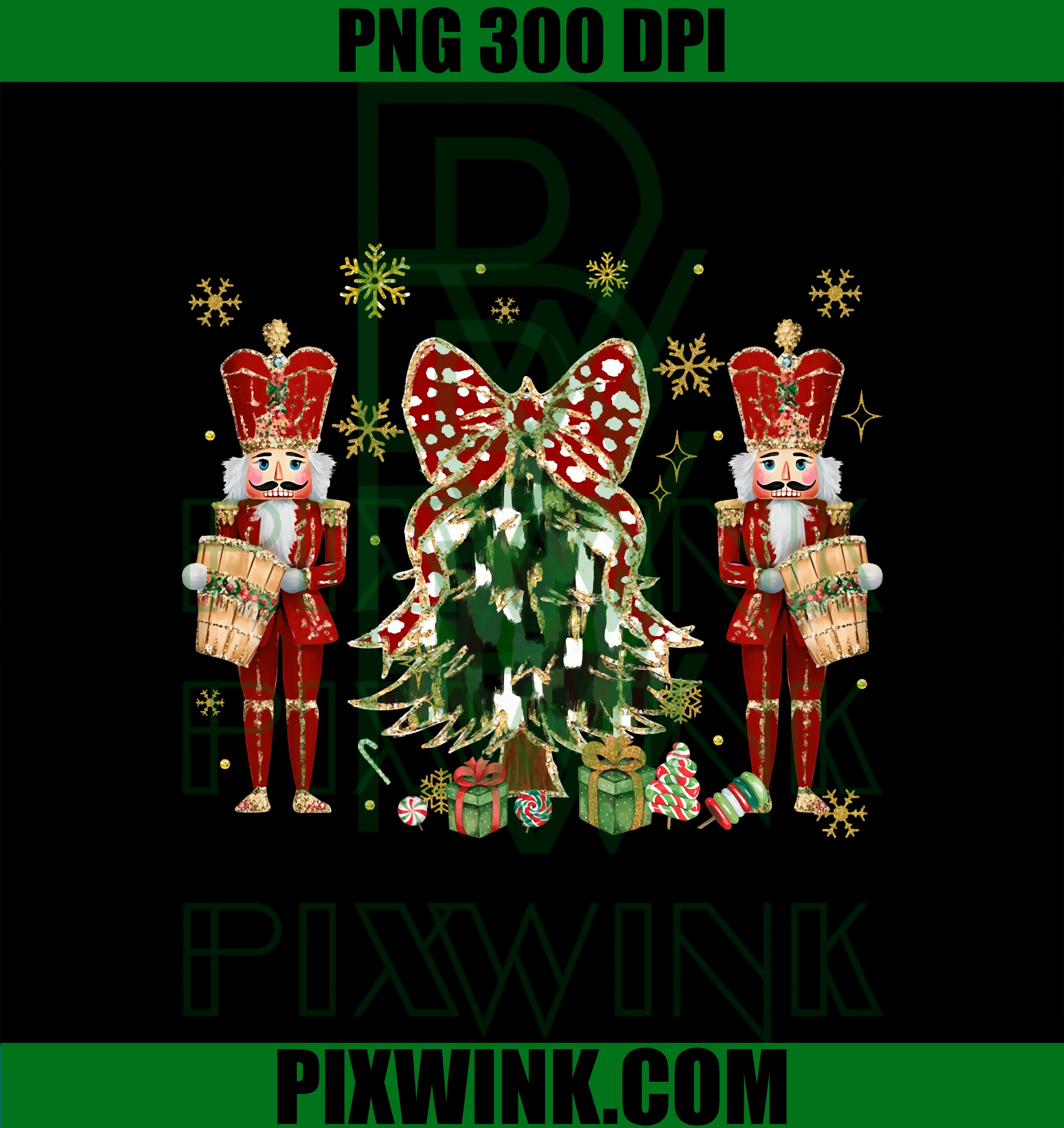 Christmas Tree Brushstroke PNG, Coquette Bow Red Nutcracker PNG