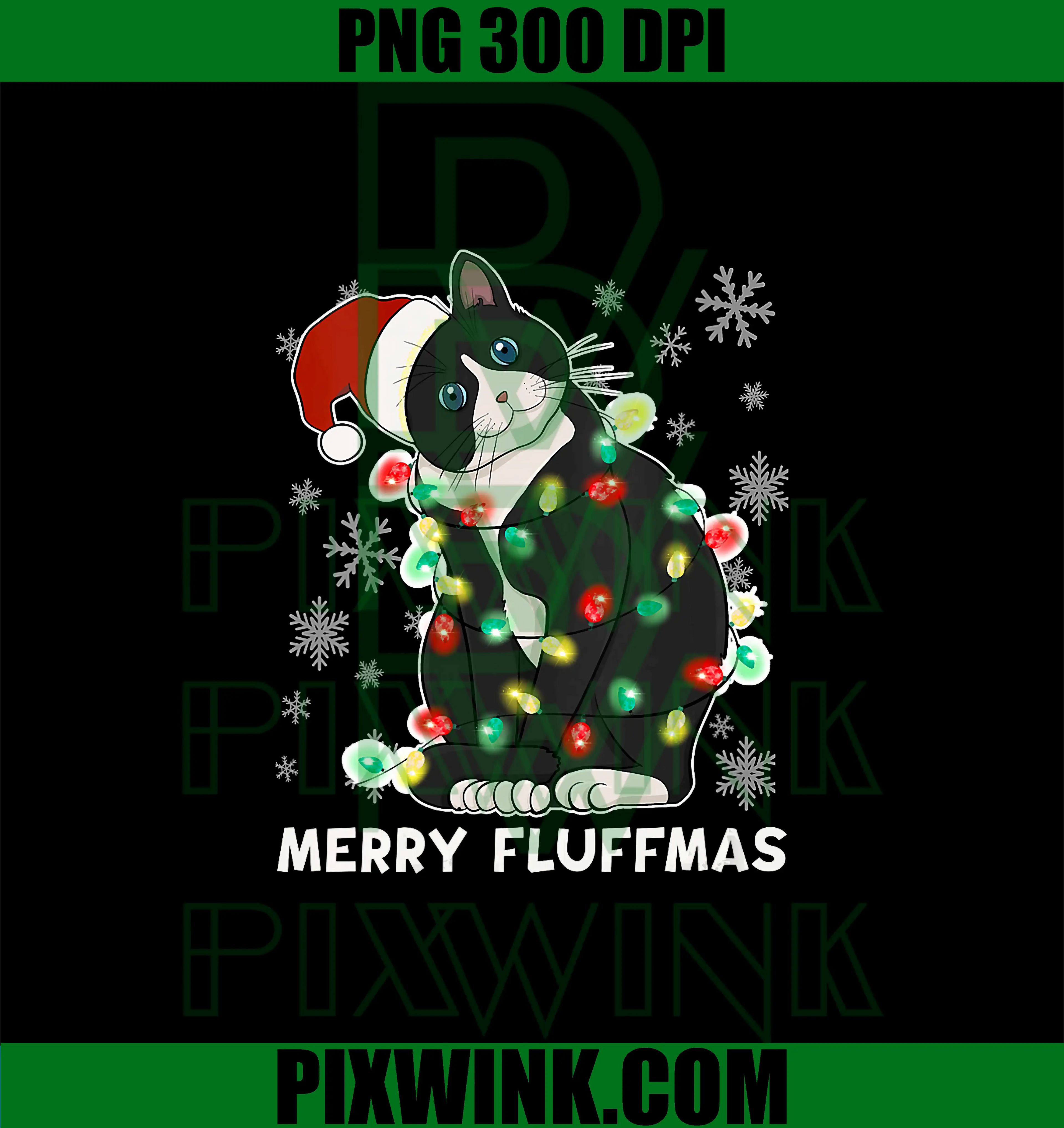 Black Cat Clawsmas PNG, Naughty Holiday Kitty PNG