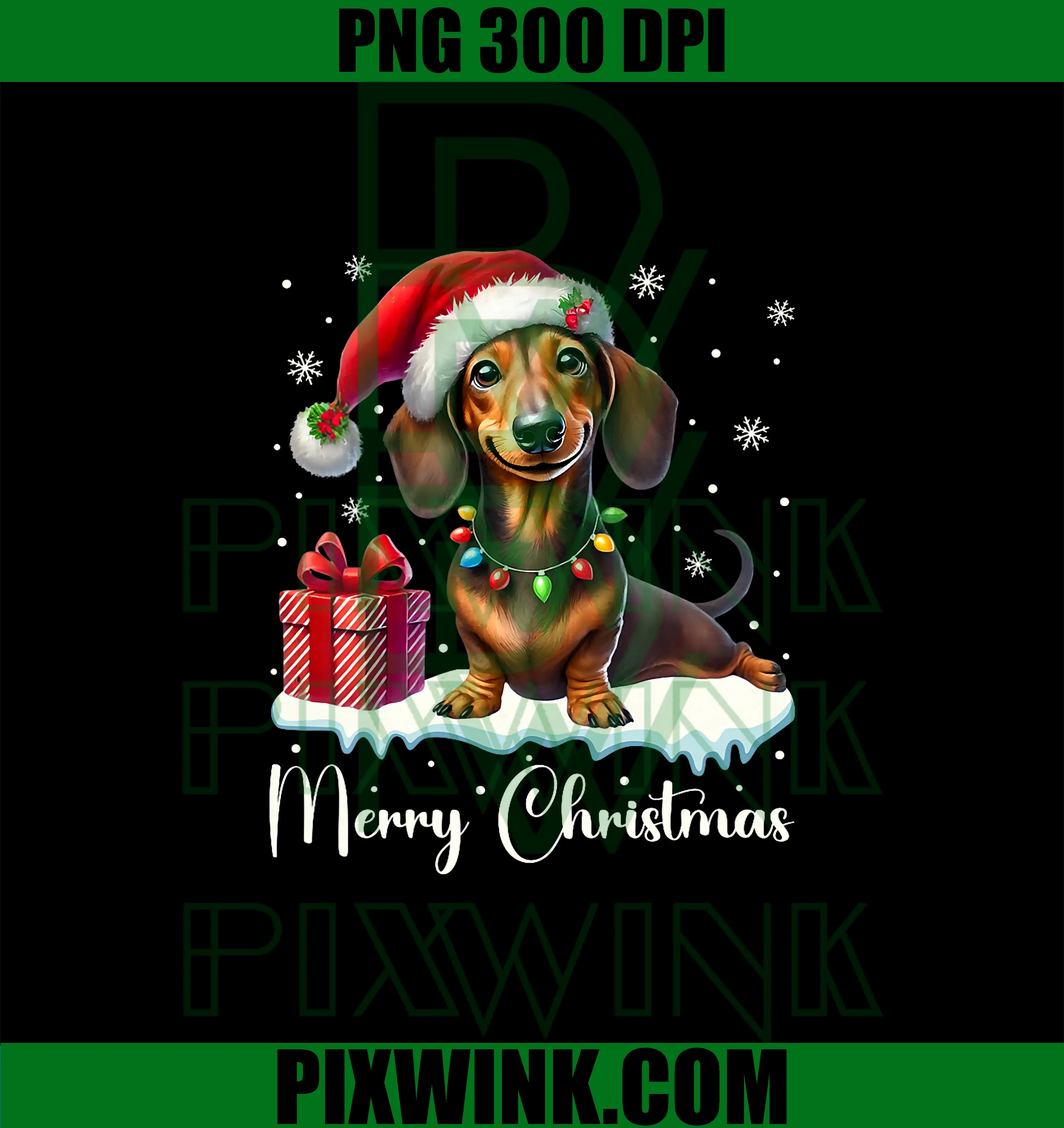Cute Dachshund Santa Dog PNG, Merry Christmas Pet PNG