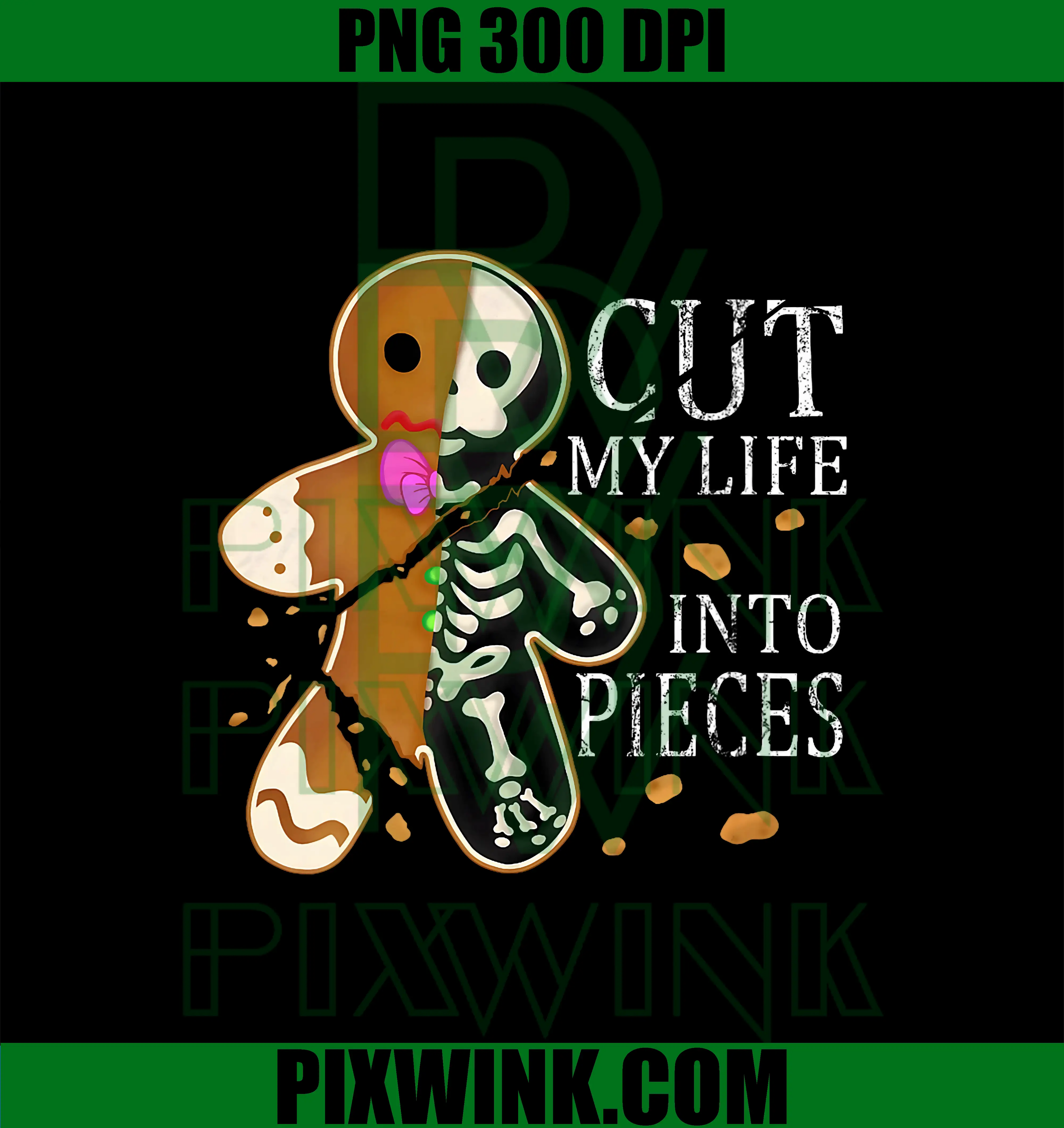 Cut My Life Into Pieces PNG, Gingerbread Christmas Elder Emo PNG