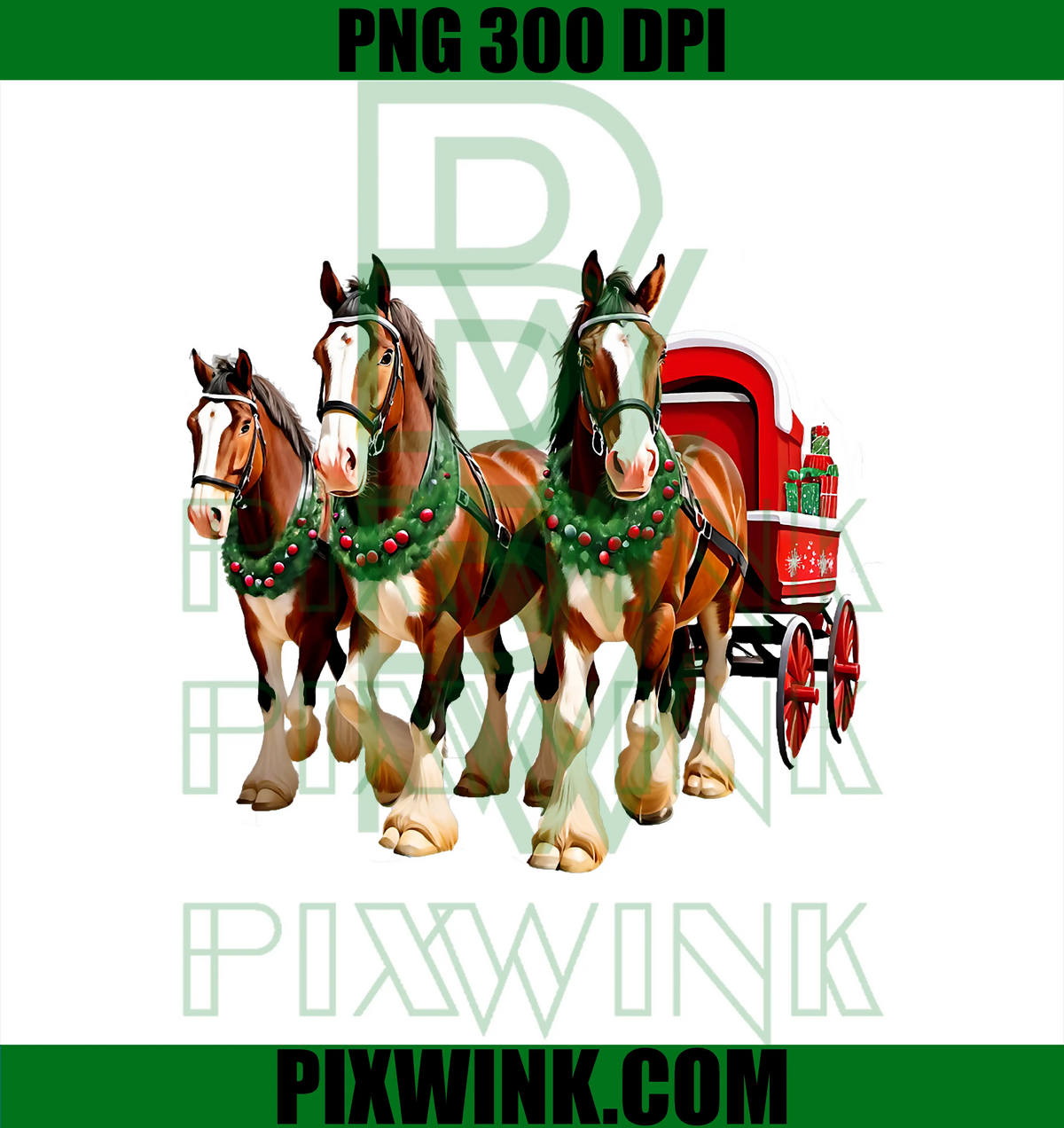 X-Mas Equestrian Farm PNG, Christmas Animal PNG