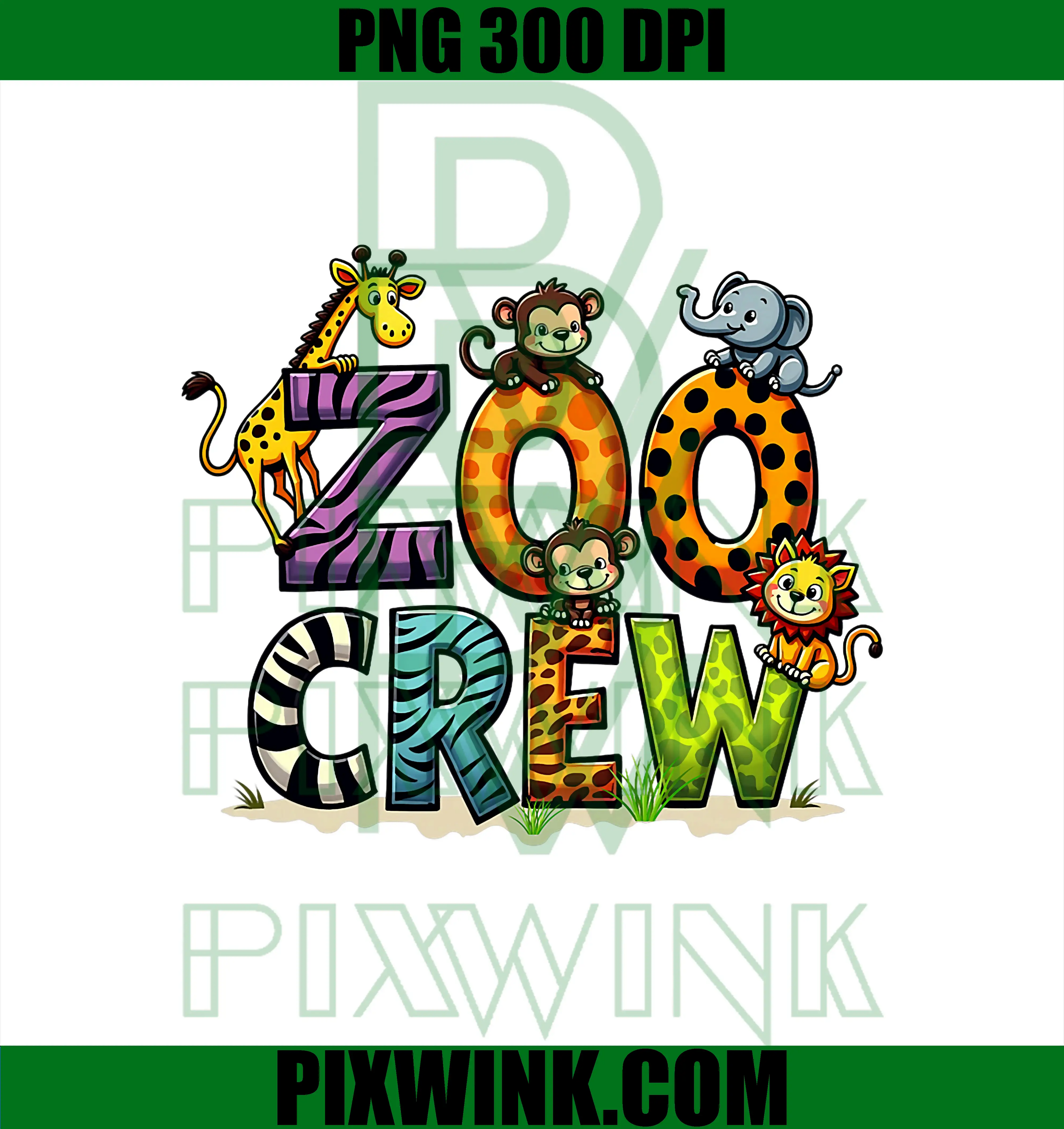 Zoo Crew Animals PNG, Birthday Jungle Safari Part PNG