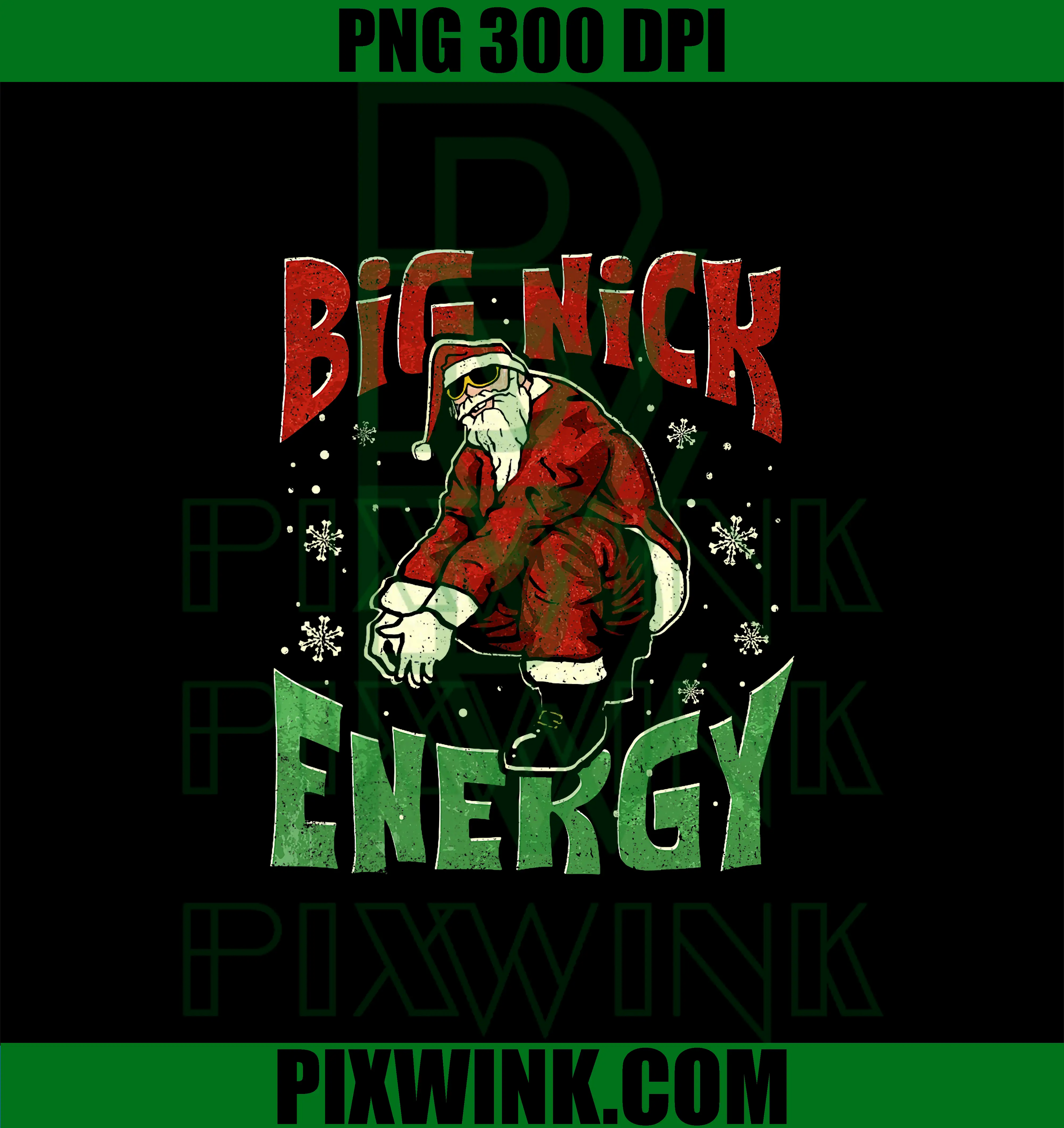 Big Nick Energy Santa PNG, Funny Christmas Santa Meme PNG