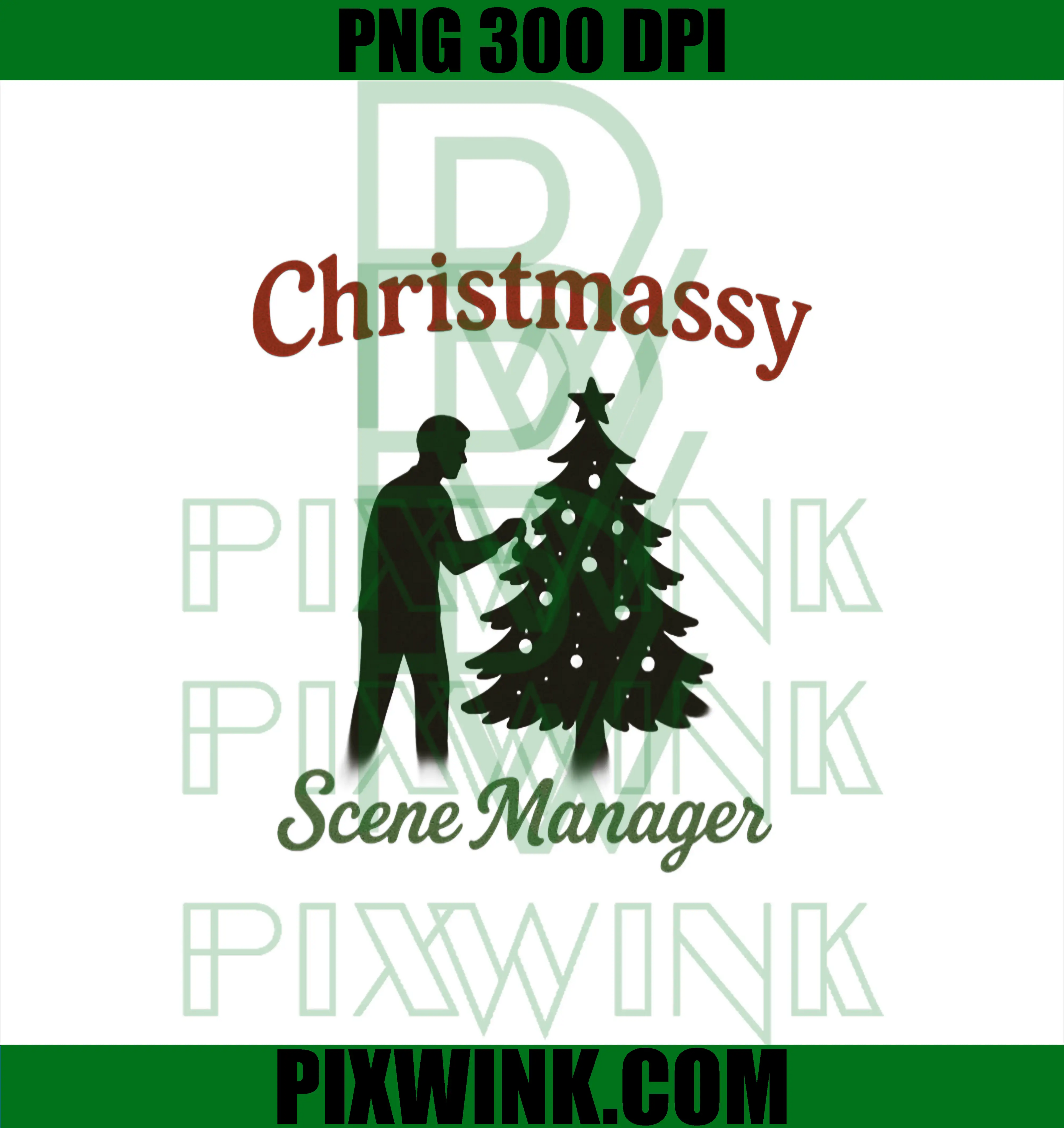 Christmas Scene Manager Silhouette PNG, Christmassy Tree Decor PNG