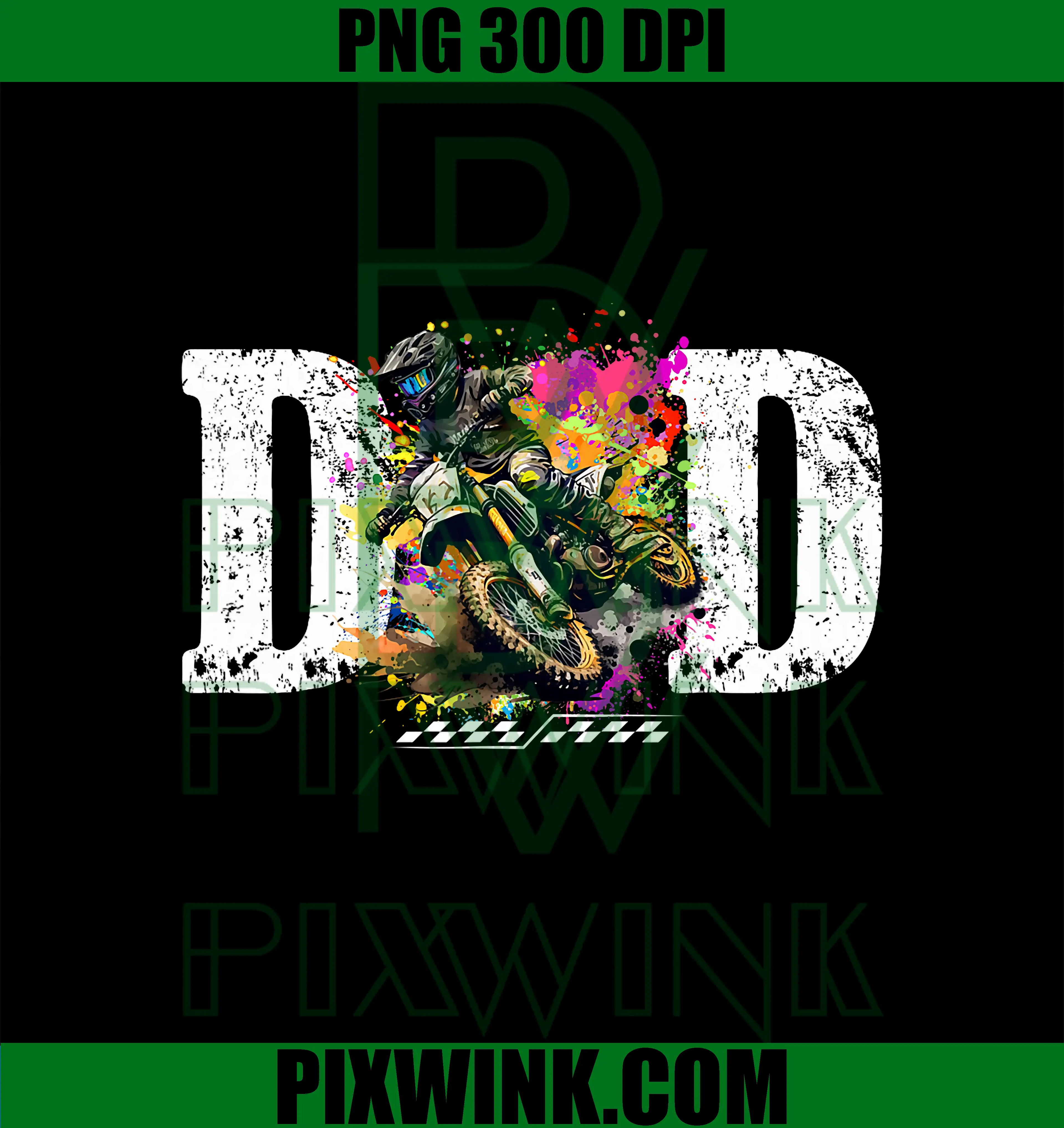 Dad Motocross Dirt Bike Art PNG, Off Road Racing Father Design PNG